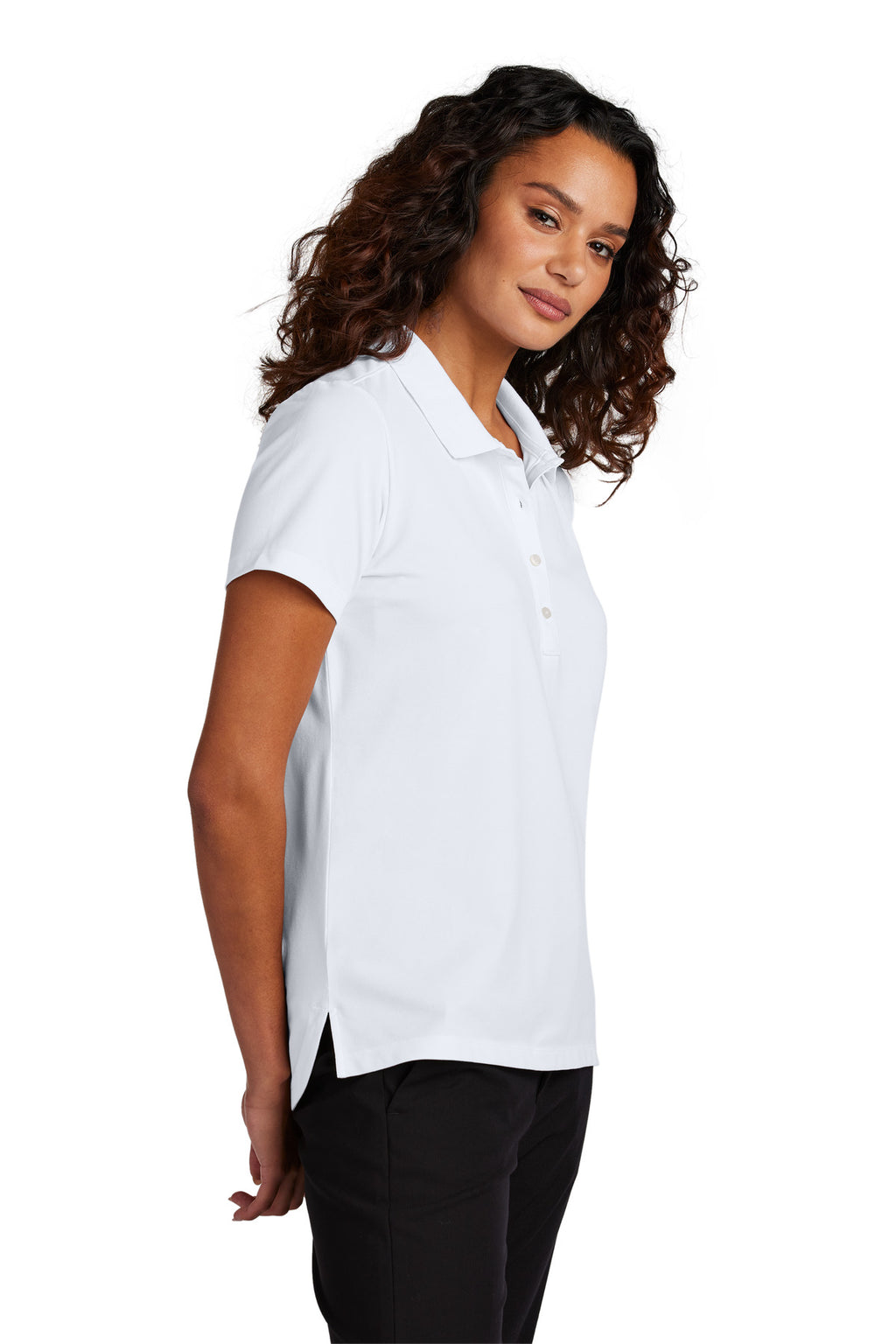 Mercer+Mettle Women's Stretch Pique Polo MM1005 - White - side