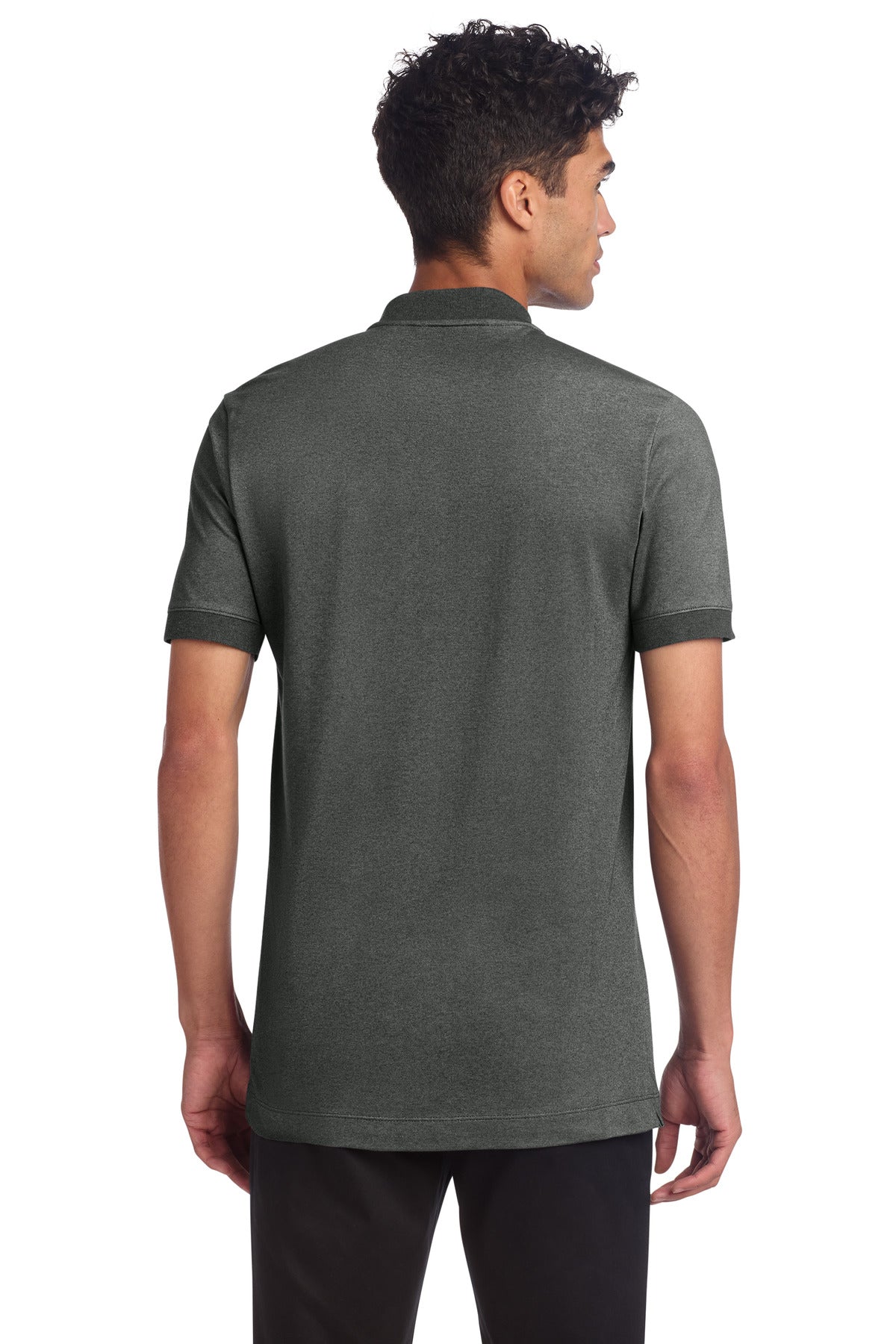 Mercer+Mettle Stretch Pique Henley MM1008 - Anchor Grey Heather - back
