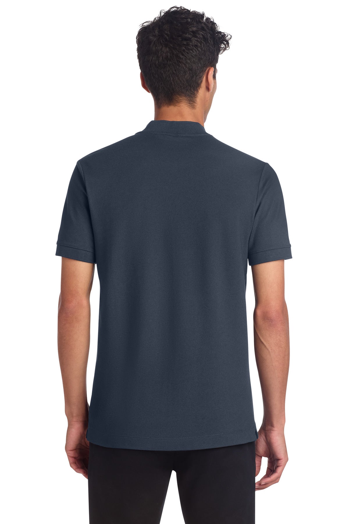 Mercer+Mettle Stretch Pique Henley MM1008 - Night Navy - back
