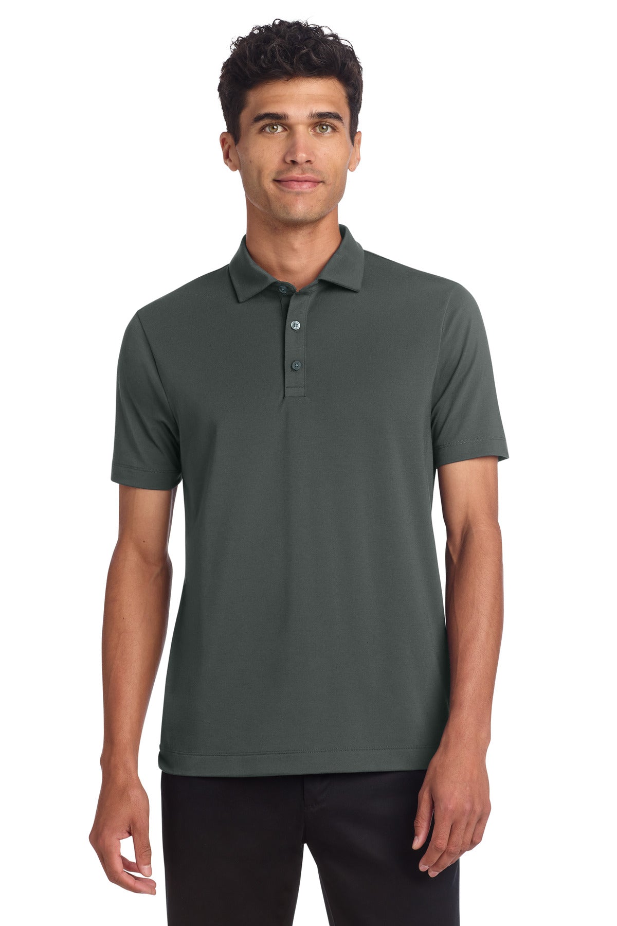 Mercer+Mettle Stretch Jersey Polo MM1014 - Anchor Grey - front