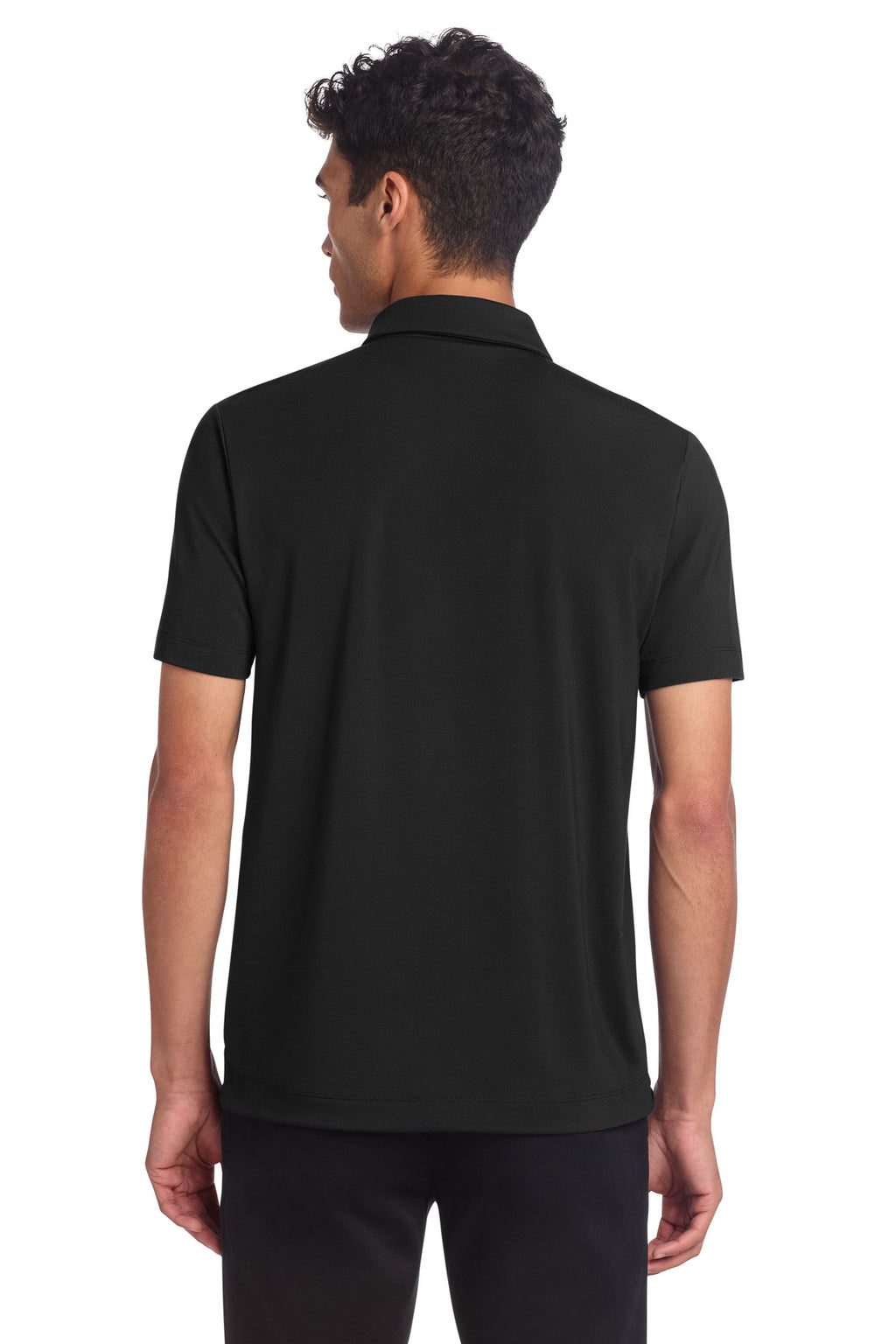 Mercer+Mettle Stretch Jersey Polo MM1014 - Deep Black - back