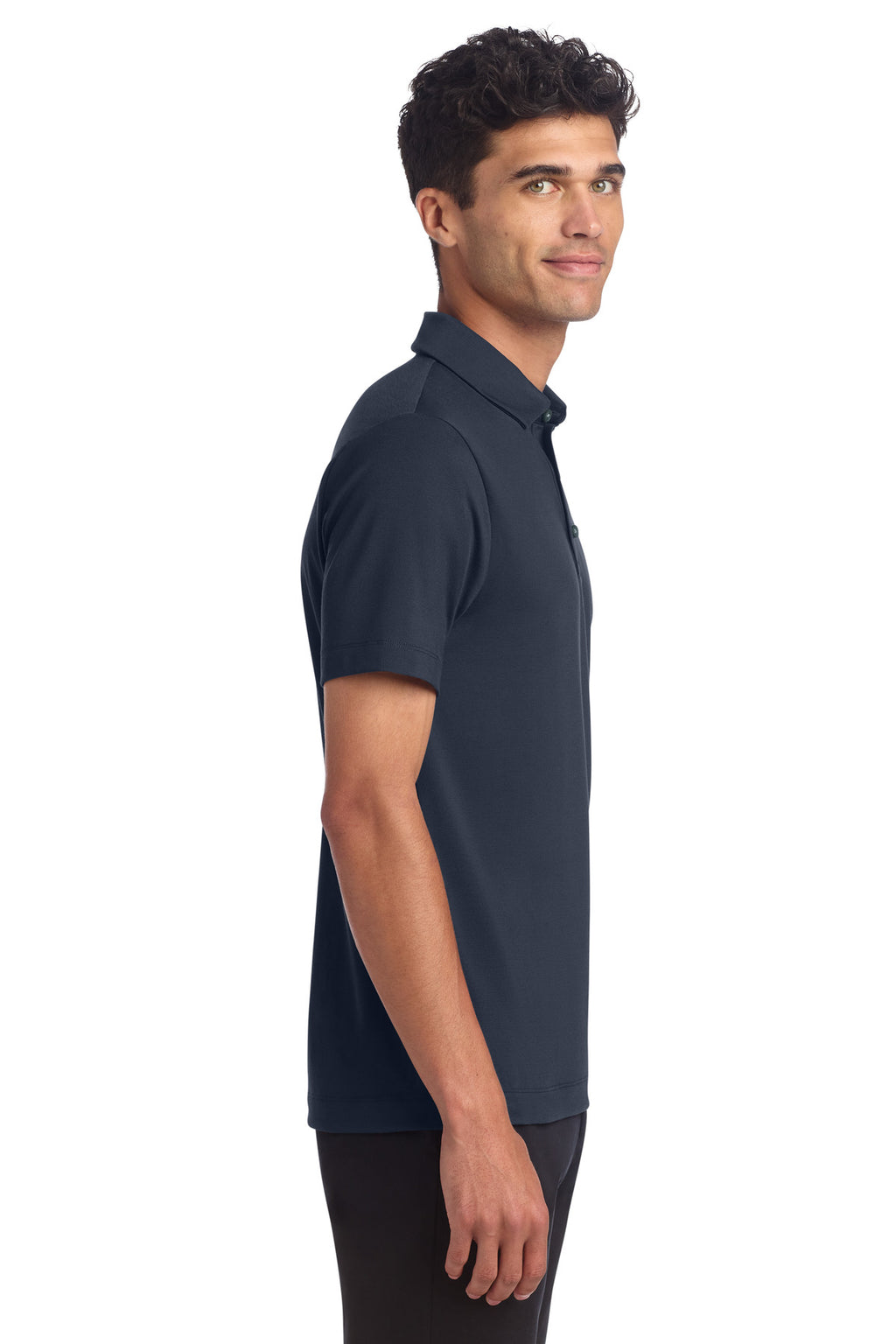 Mercer+Mettle Stretch Jersey Polo MM1014 - Night Navy - side
