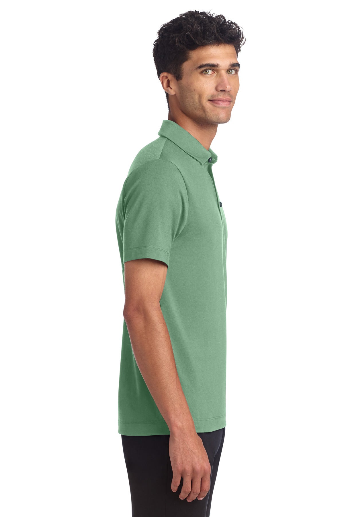 Mercer+Mettle Stretch Jersey Polo MM1014 - Sage - side