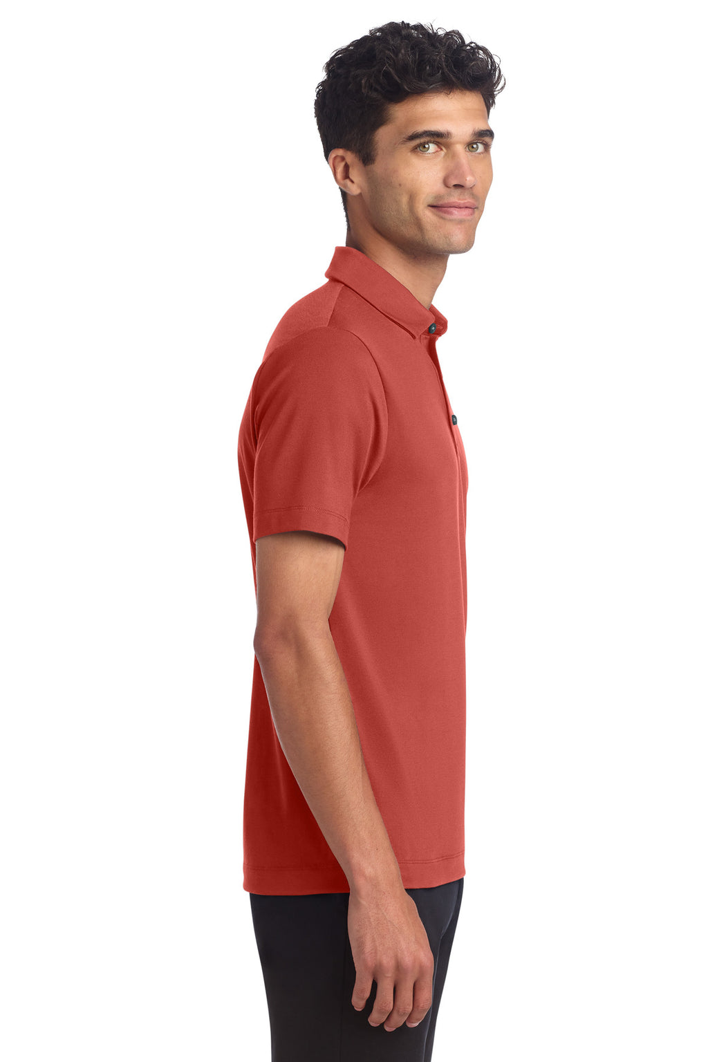 Mercer+Mettle Stretch Jersey Polo MM1014 - Terracotta - side