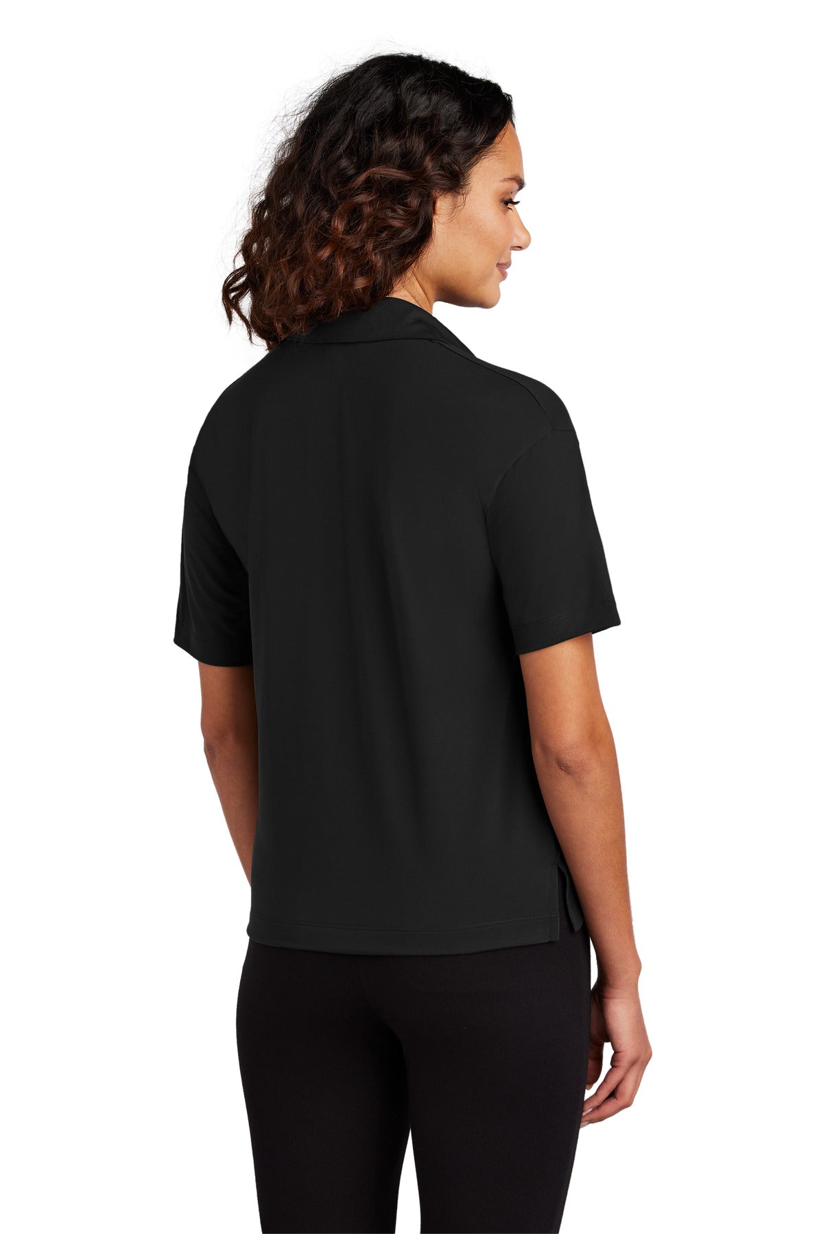 Mercer+Mettle Women's Stretch Jersey Polo MM1015 - Deep Black - back
