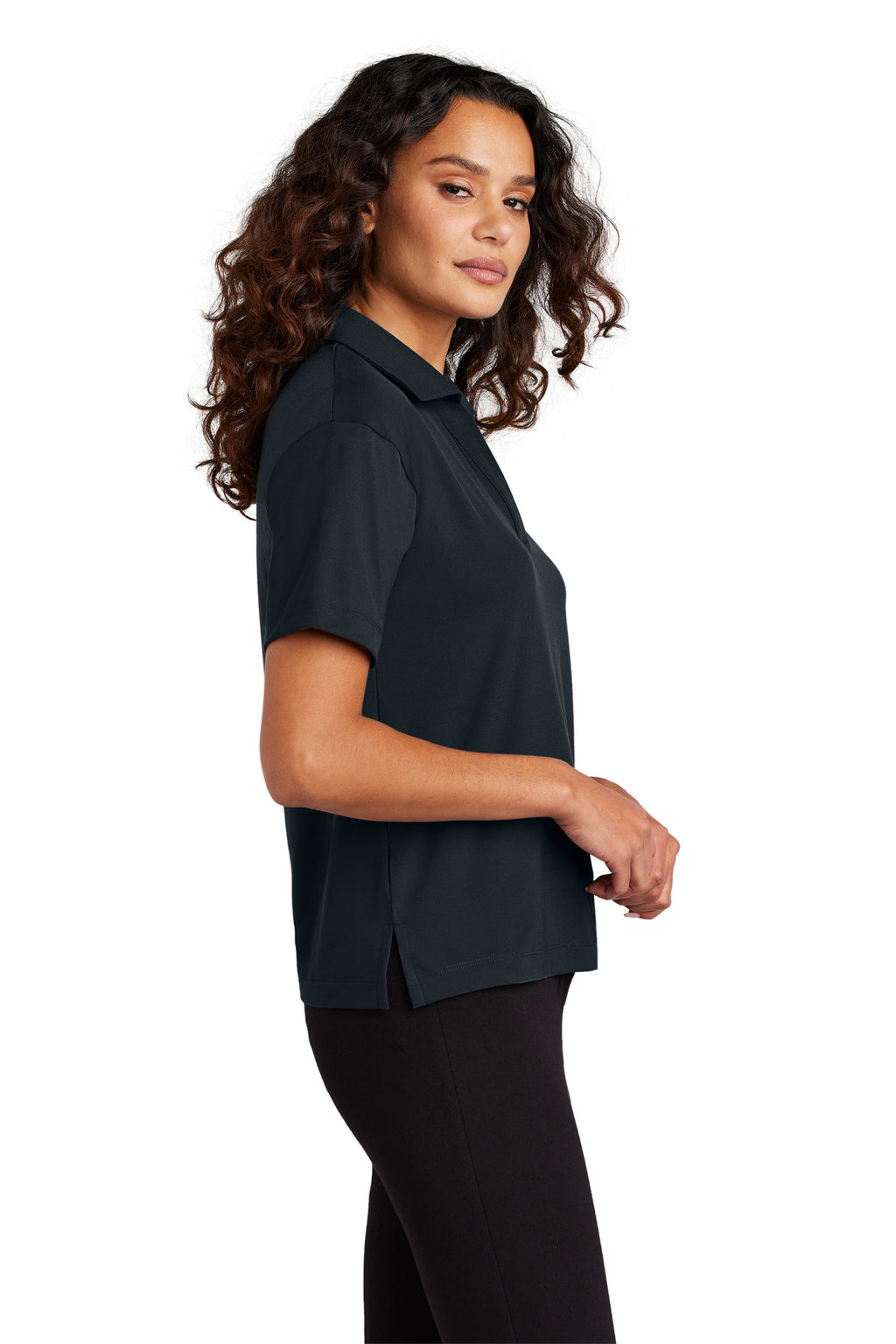 Mercer+Mettle Women's Stretch Jersey Polo MM1015 - Night Navy - side
