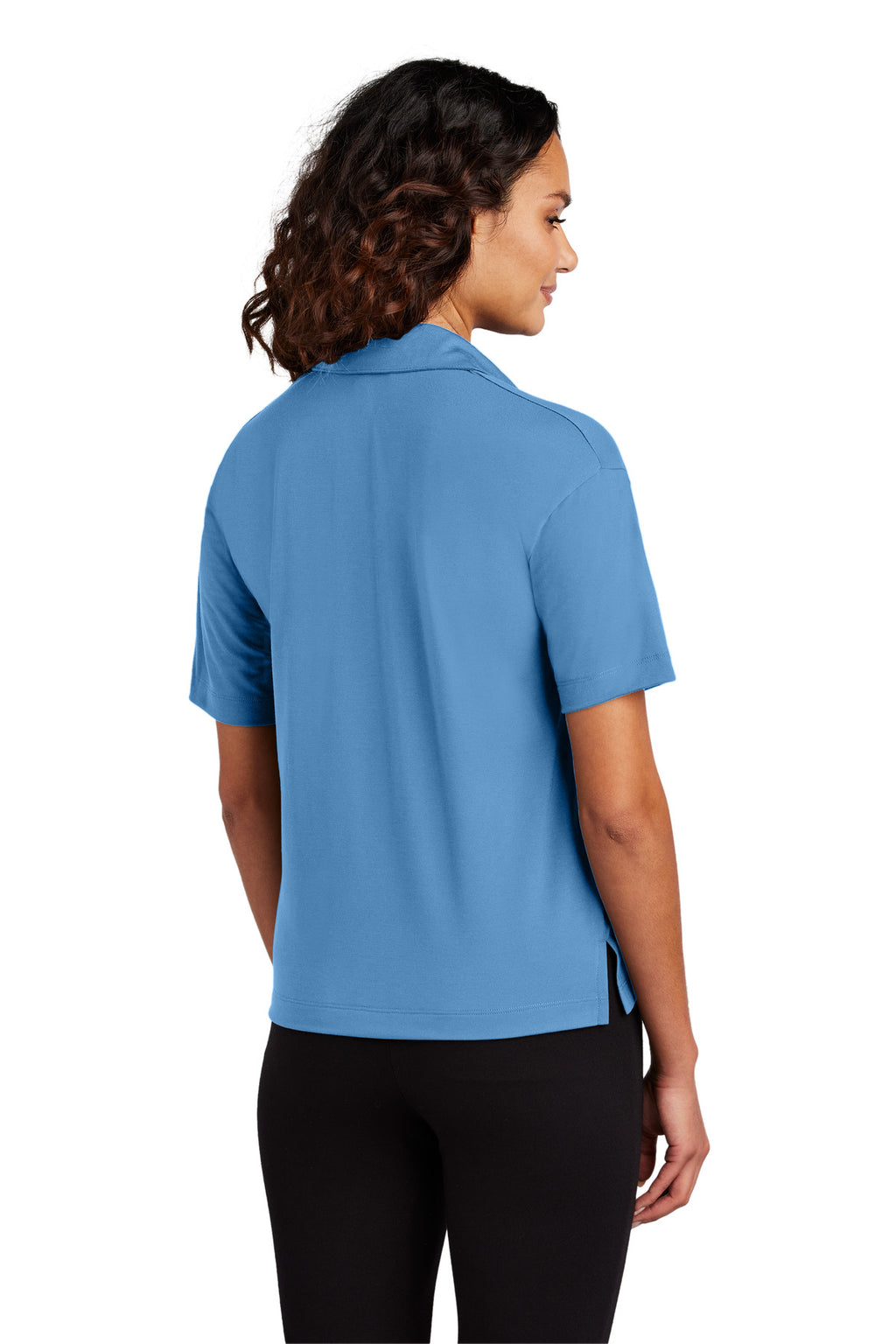 Mercer+Mettle Women's Stretch Jersey Polo MM1015 - Parisian Blue - back