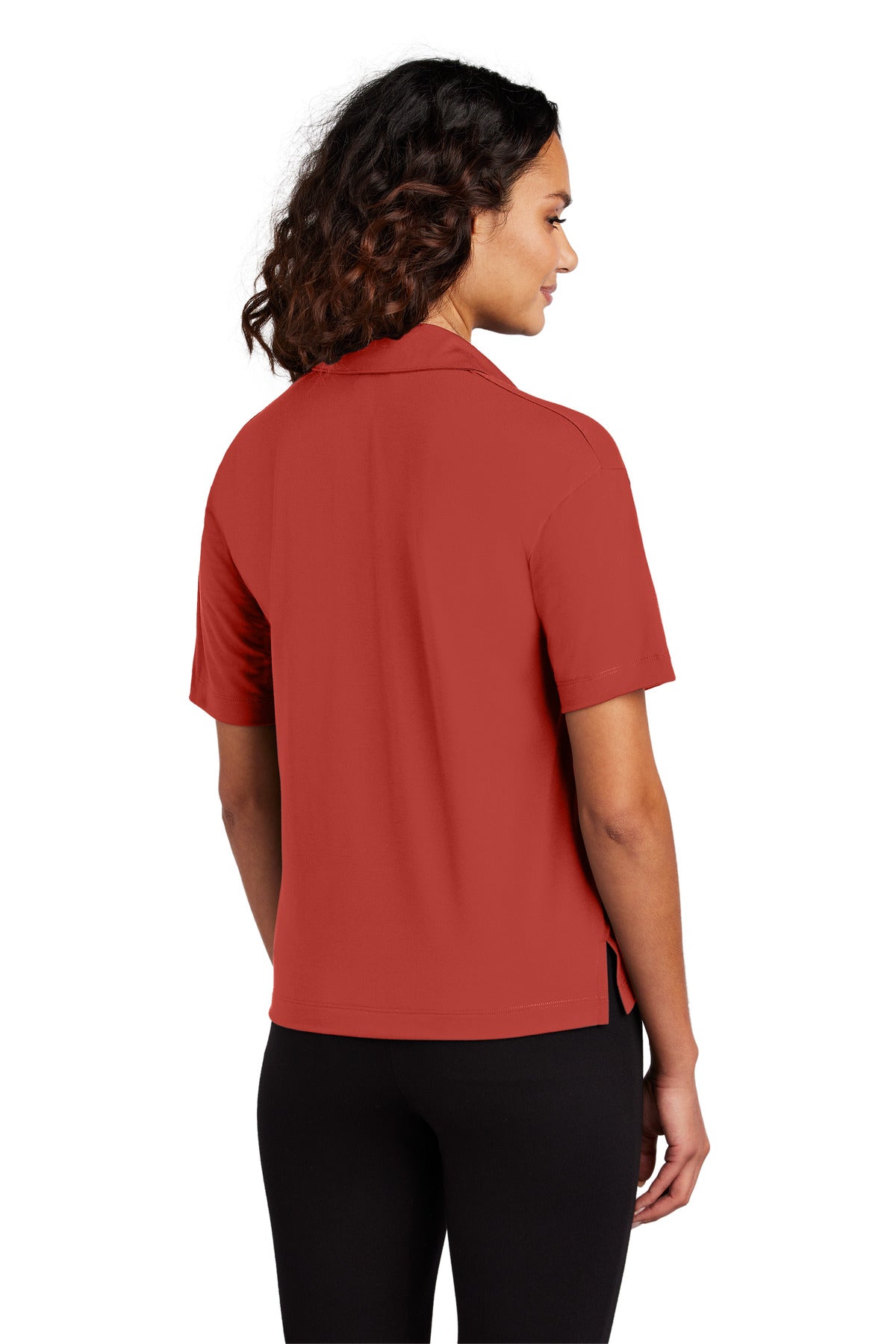 Mercer+Mettle Women's Stretch Jersey Polo MM1015 - Terracotta - back