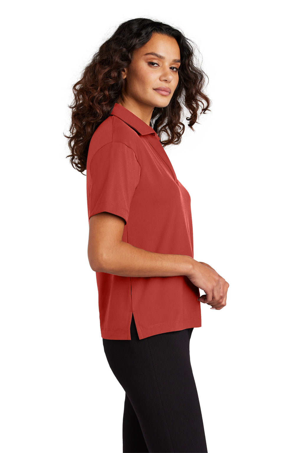 Mercer+Mettle Women's Stretch Jersey Polo MM1015 - Terracotta - side