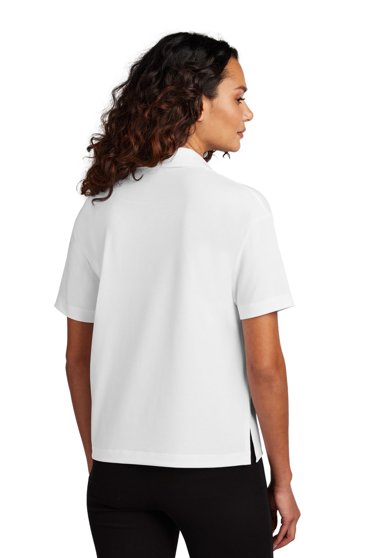 Mercer+Mettle Women's Stretch Jersey Polo MM1015 - White - back