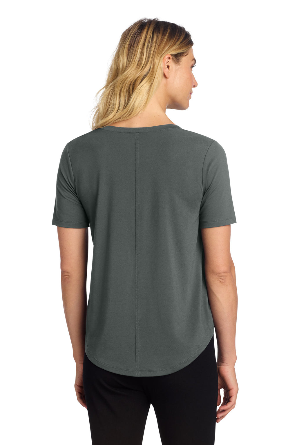 Mercer+Mettle Women's Stretch Jersey Relaxed Scoop MM1017 - Anchor Grey - back