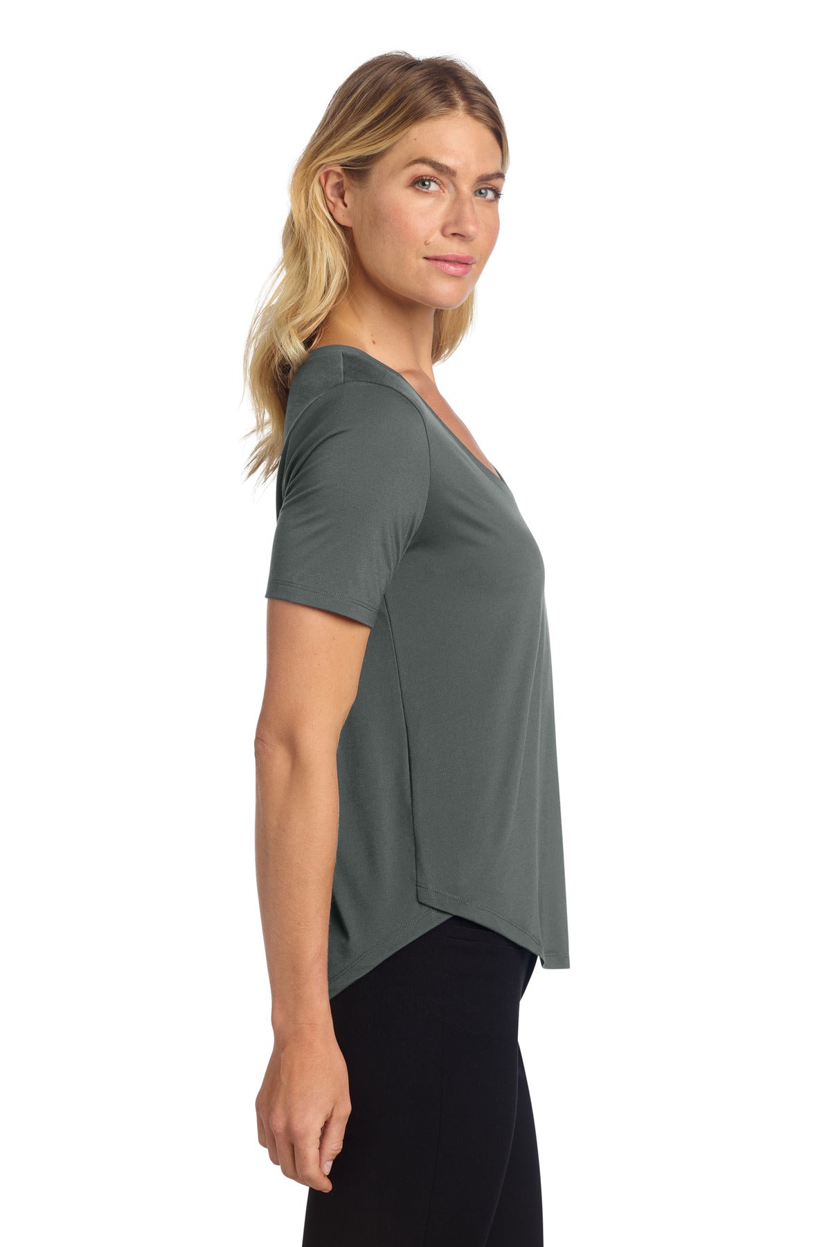 Mercer+Mettle Women's Stretch Jersey Relaxed Scoop MM1017 - Anchor Grey - side