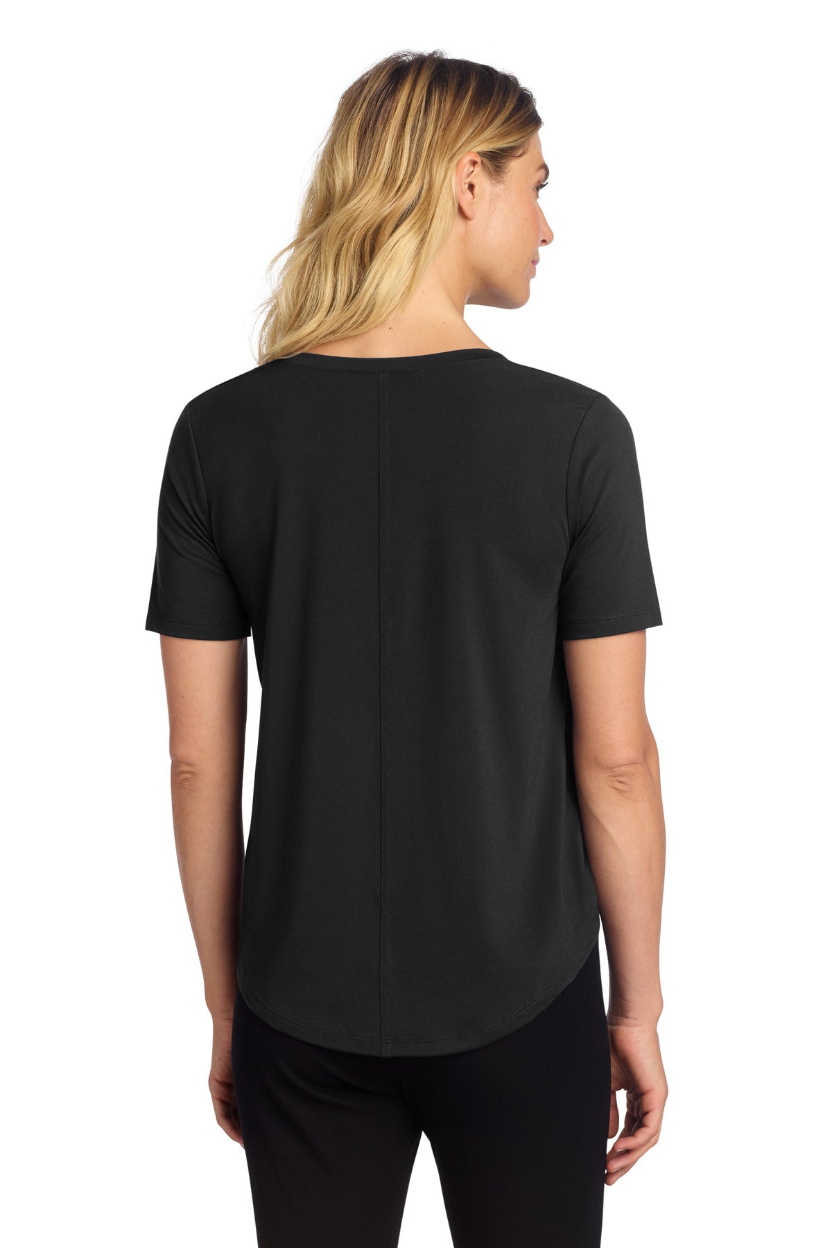 Mercer+Mettle Women's Stretch Jersey Relaxed Scoop MM1017 - Deep Black - back