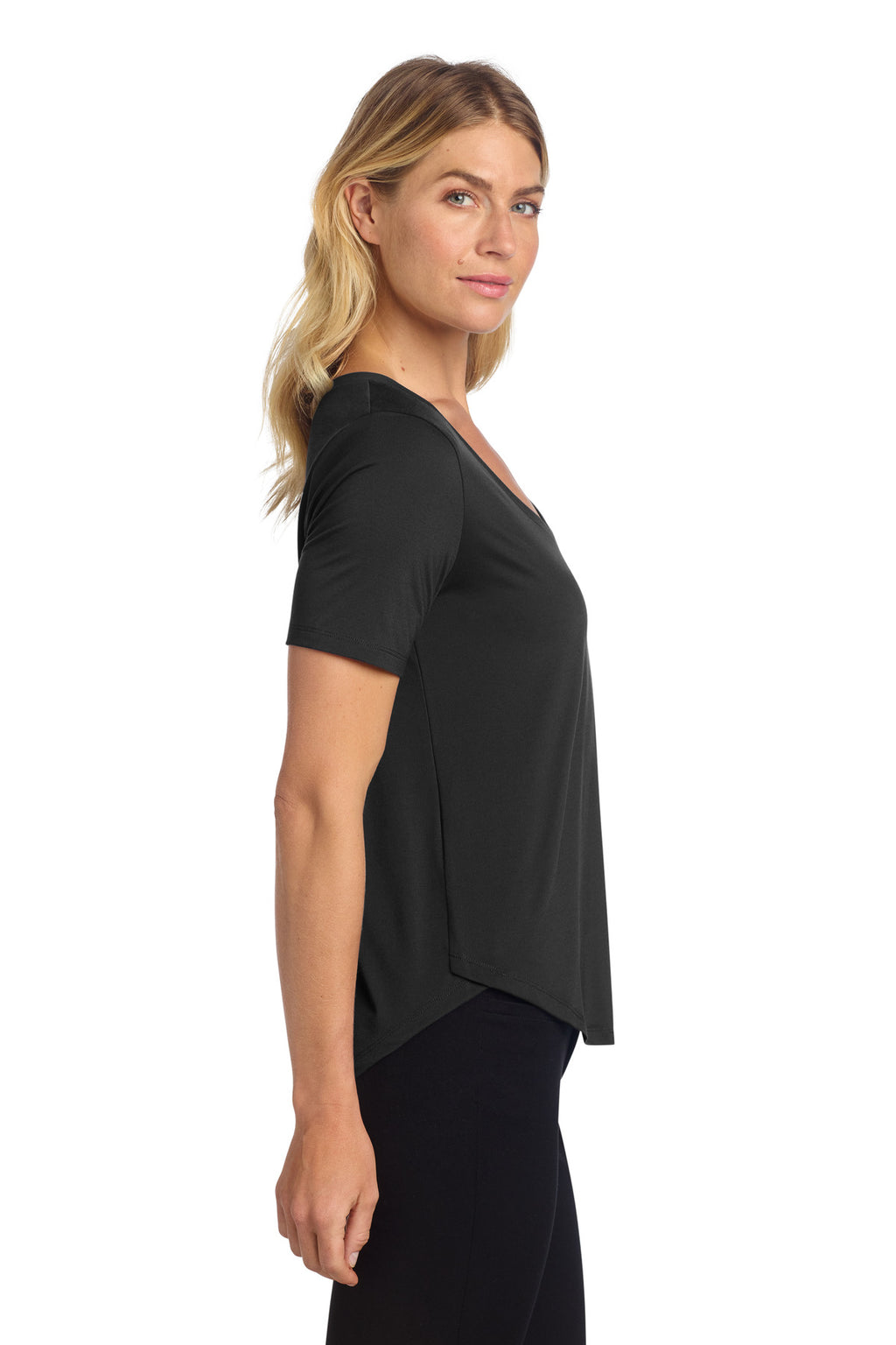 Mercer+Mettle Women's Stretch Jersey Relaxed Scoop MM1017 - Deep Black - side