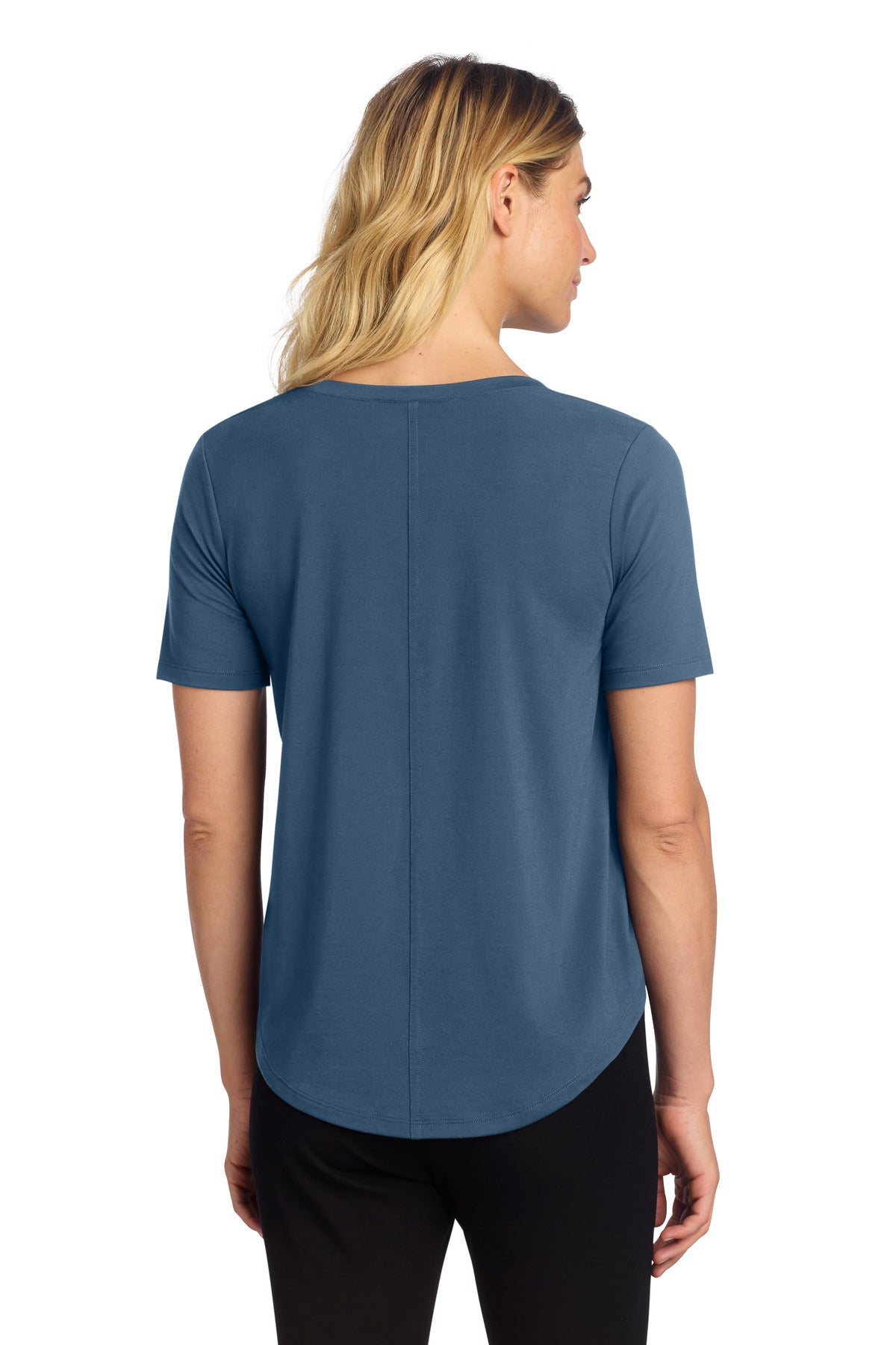 Mercer+Mettle Women's Stretch Jersey Relaxed Scoop MM1017 - Insignia Blue - back