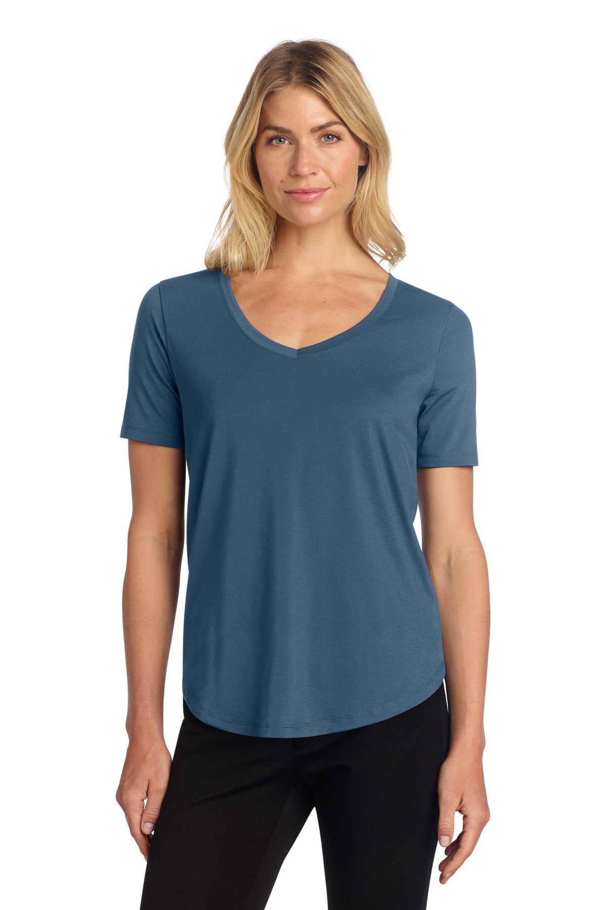 Mercer+Mettle Women's Stretch Jersey Relaxed Scoop MM1017 - Insignia Blue - front