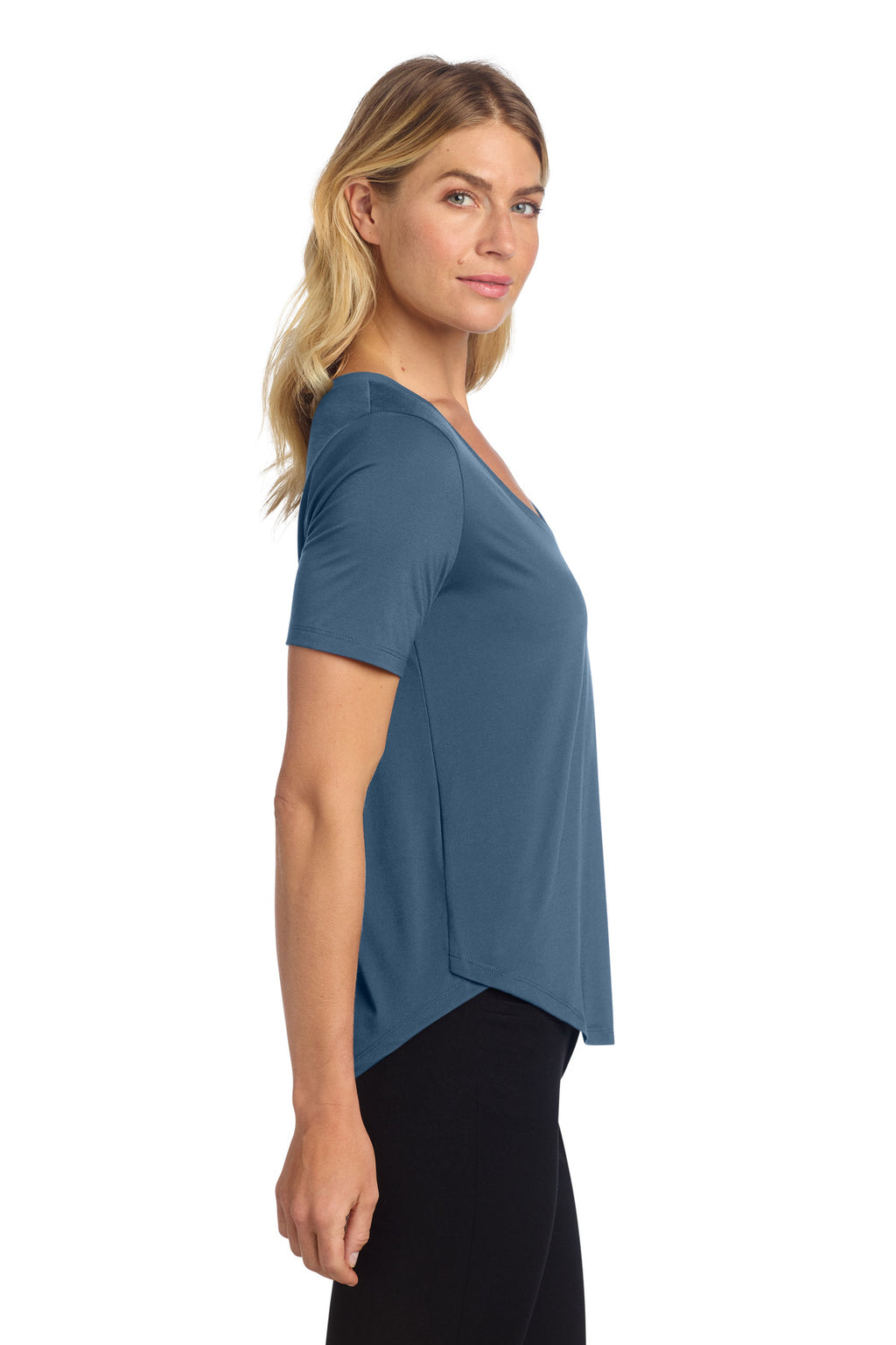Mercer+Mettle Women's Stretch Jersey Relaxed Scoop MM1017 - Insignia Blue - side