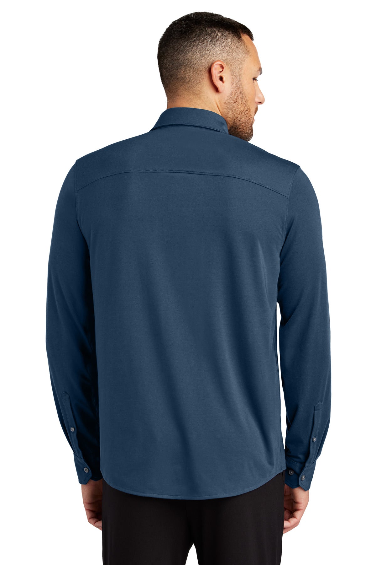 Mercer+Mettle Stretch Jersey Long Sleeve Shirt MM1018 - Insignia Blue - back