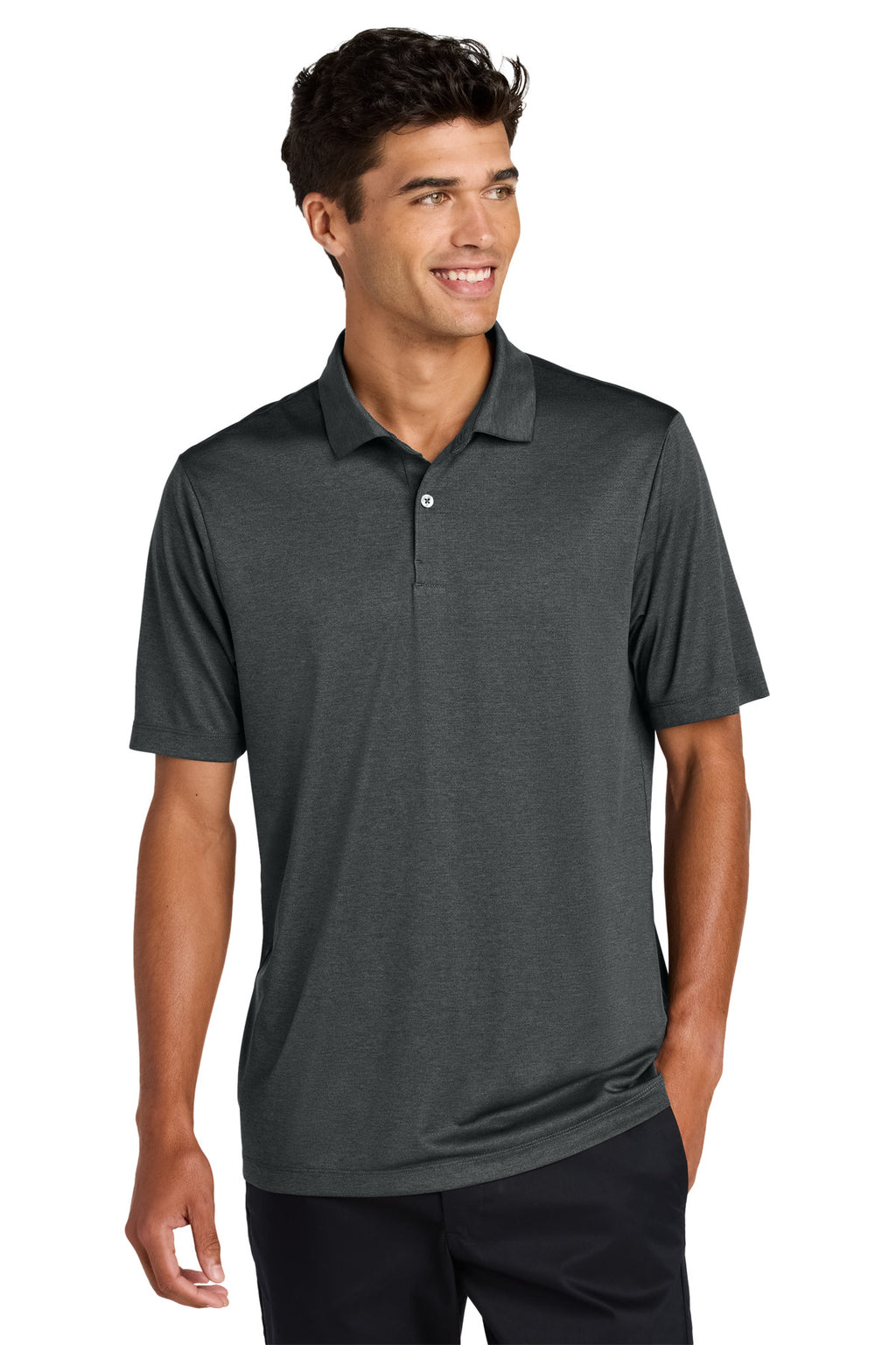 Mercer+Mettle Recharge Jersey Polo MM1020 - Anchor Grey Heather - front