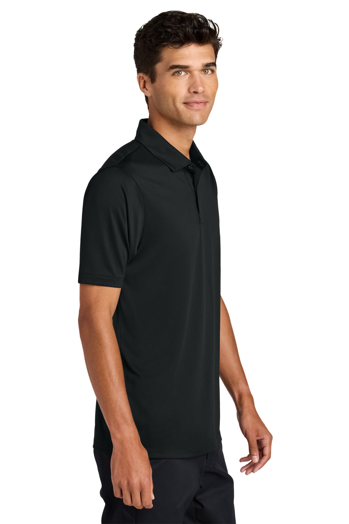 Mercer+Mettle Recharge Jersey Polo MM1020 - Deep Black - side