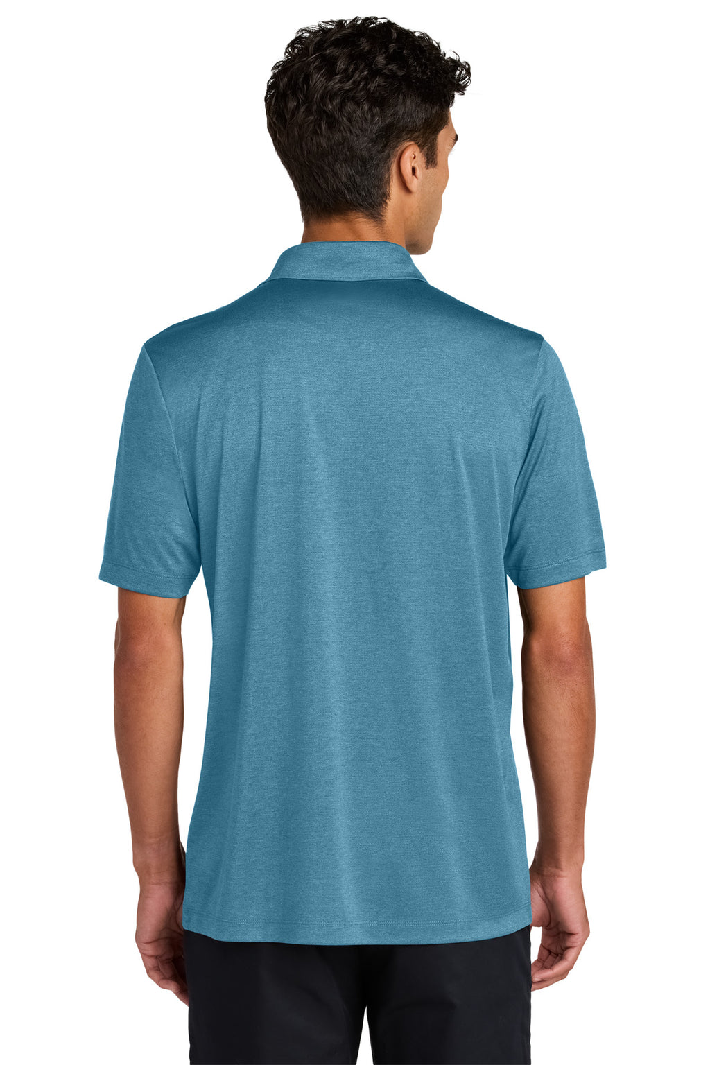 Mercer+Mettle Recharge Jersey Polo MM1020 - Harbor Blue Heather - back