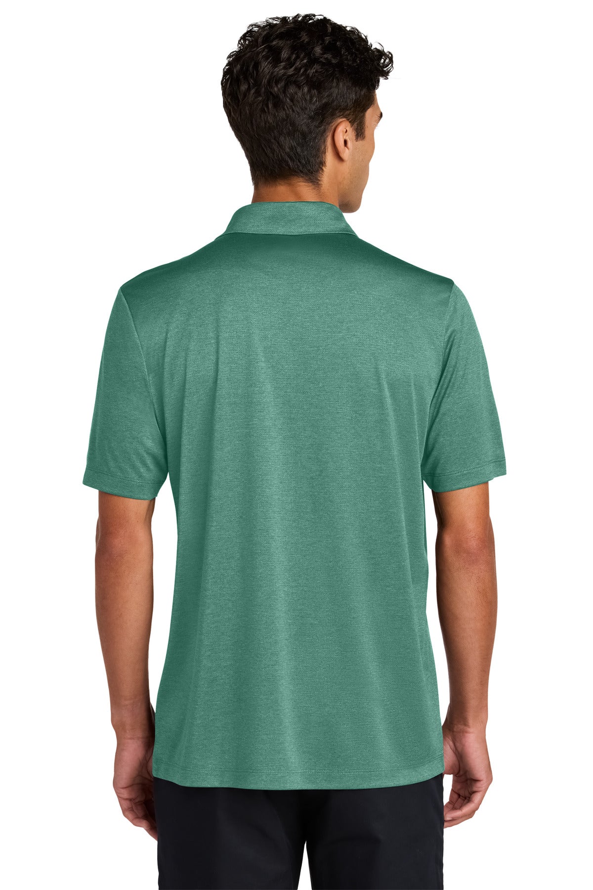 Mercer+Mettle Recharge Jersey Polo MM1020 - Sage Heather - back