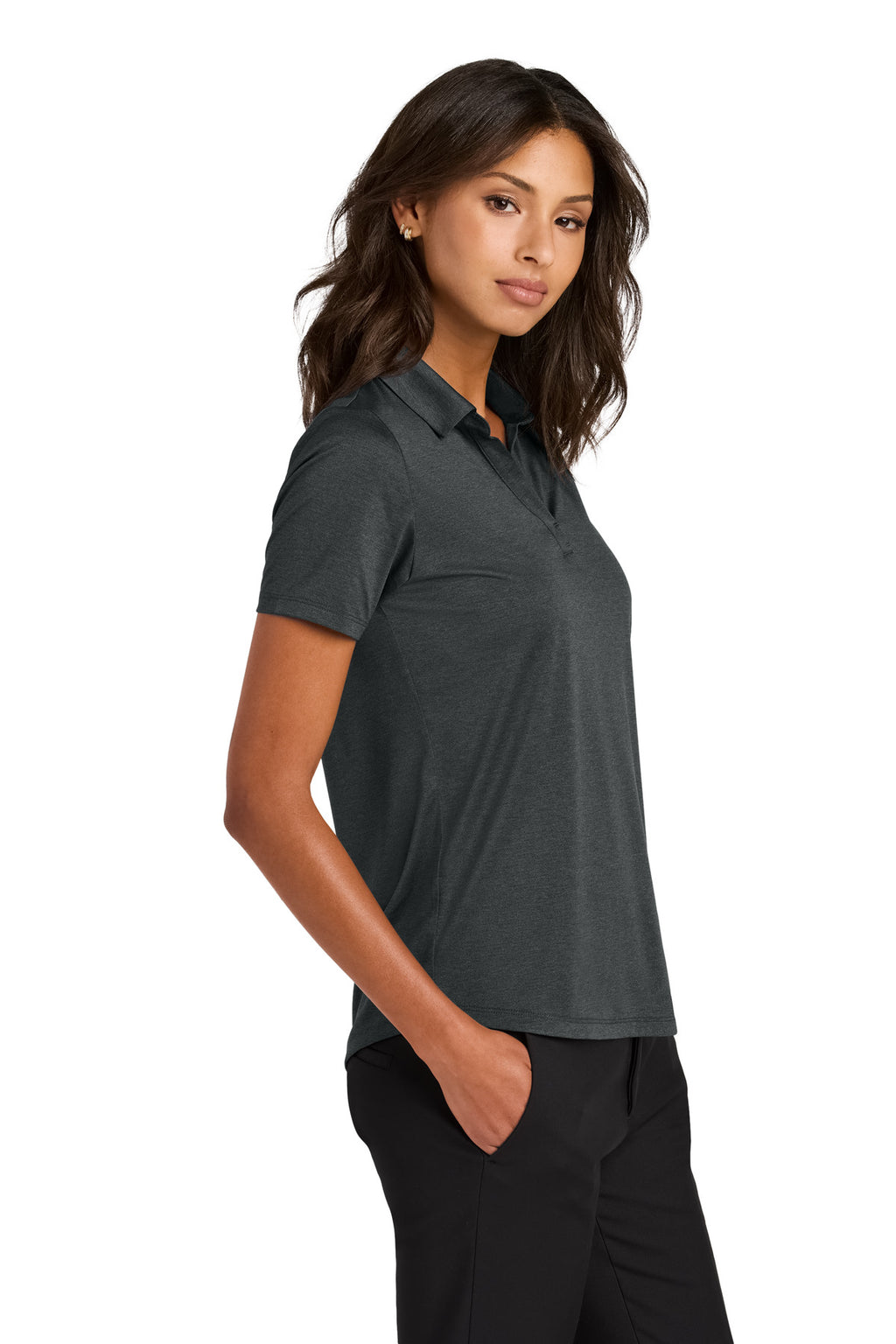 Mercer+Mettle Women's Recharge Jersey Polo MM1021 - Anchor Grey Heather - side