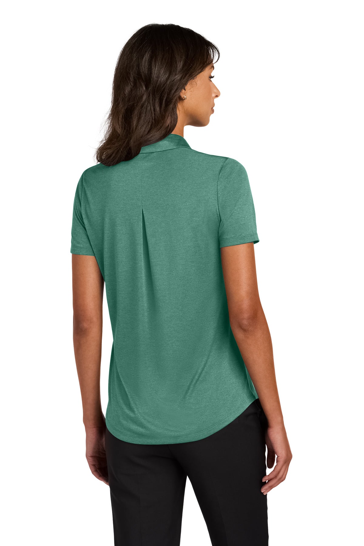 Mercer+Mettle Women's Recharge Jersey Polo MM1021 - Sage Heather - back