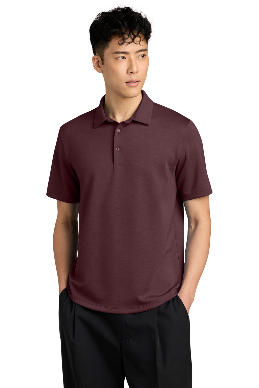 Mercer+Mettle Lite Spacer Polo MM1040 - Dark Raisin - front