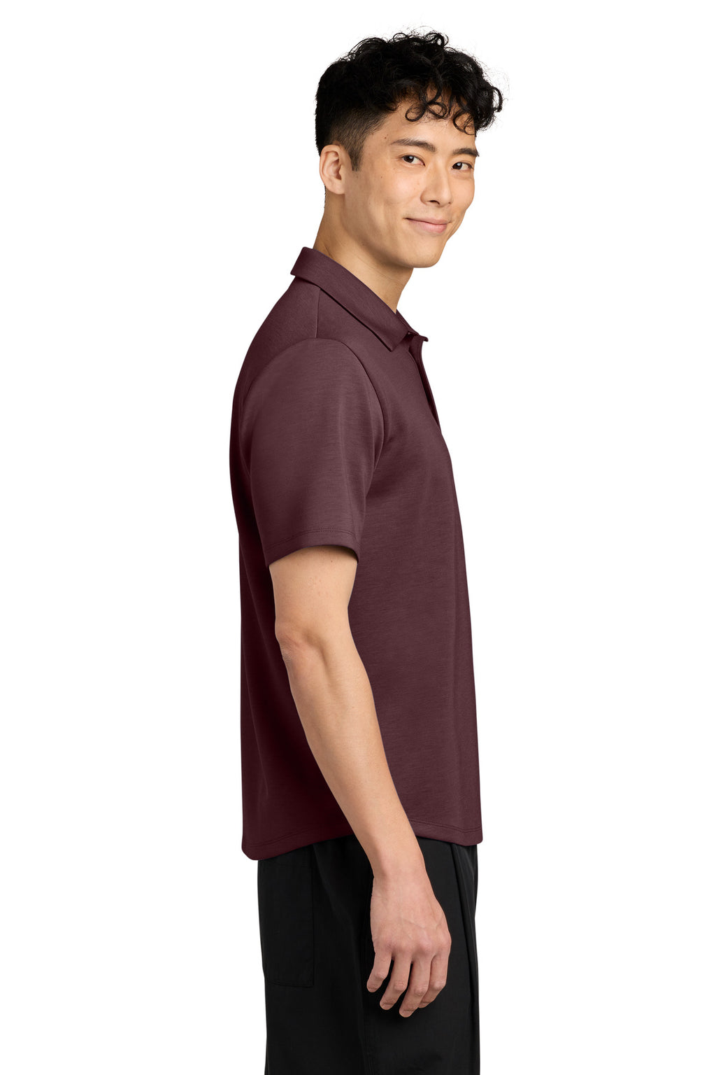 Mercer+Mettle Lite Spacer Polo MM1040 - Dark Raisin - side