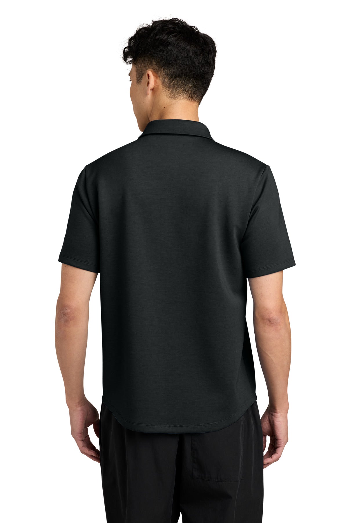 Mercer+Mettle Lite Spacer Polo MM1040 - Deep Black - back