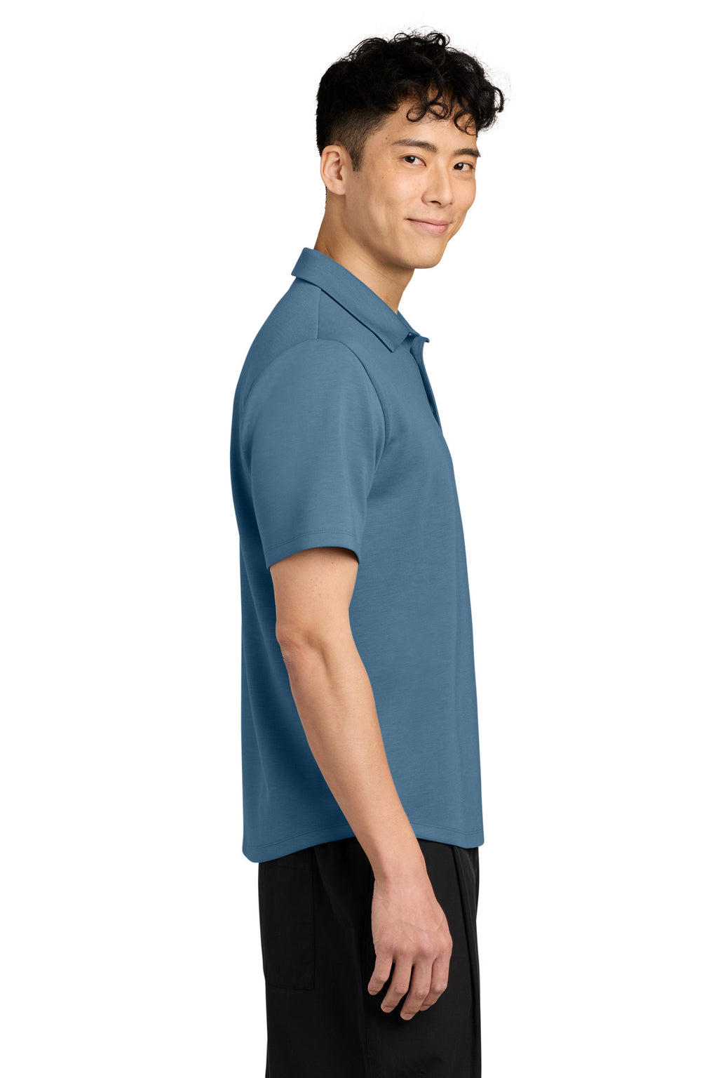 Mercer+Mettle Lite Spacer Polo MM1040 - Harbor Blue - side