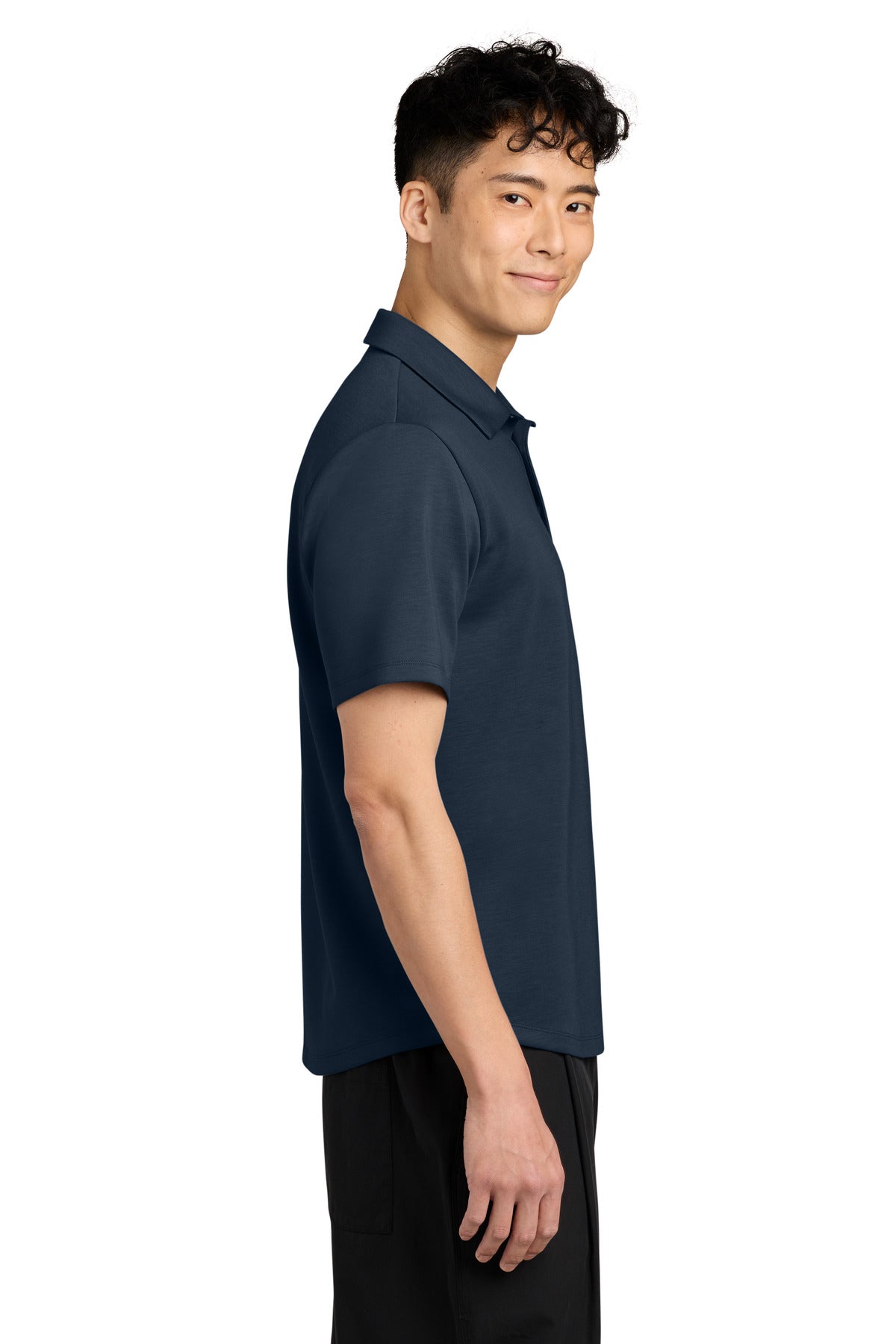 Mercer+Mettle Lite Spacer Polo MM1040 - Night Navy - side