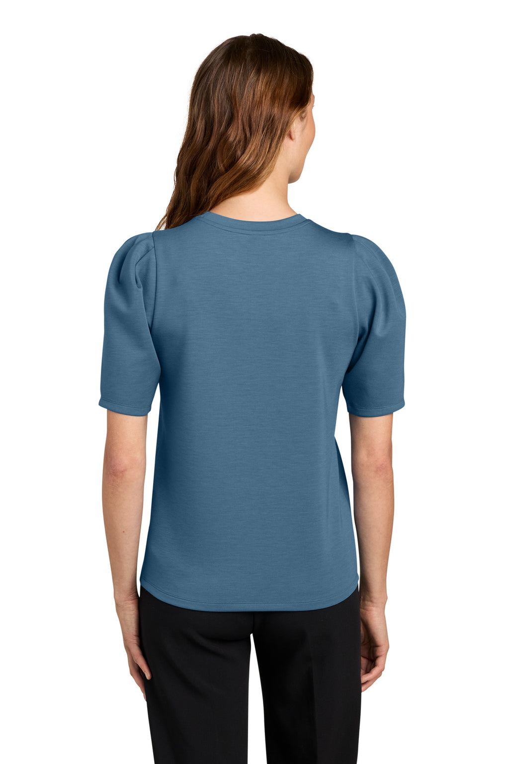 Mercer+Mettle Women's Short Sleeve Lite Spacer Top MM1041 - Harbor Blue - back