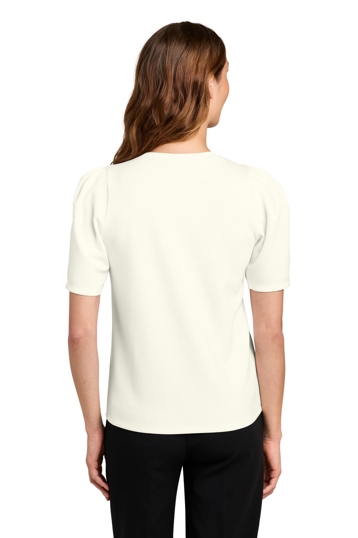 Mercer+Mettle Women's Short Sleeve Lite Spacer Top MM1041 - Ivory Chiffon - back