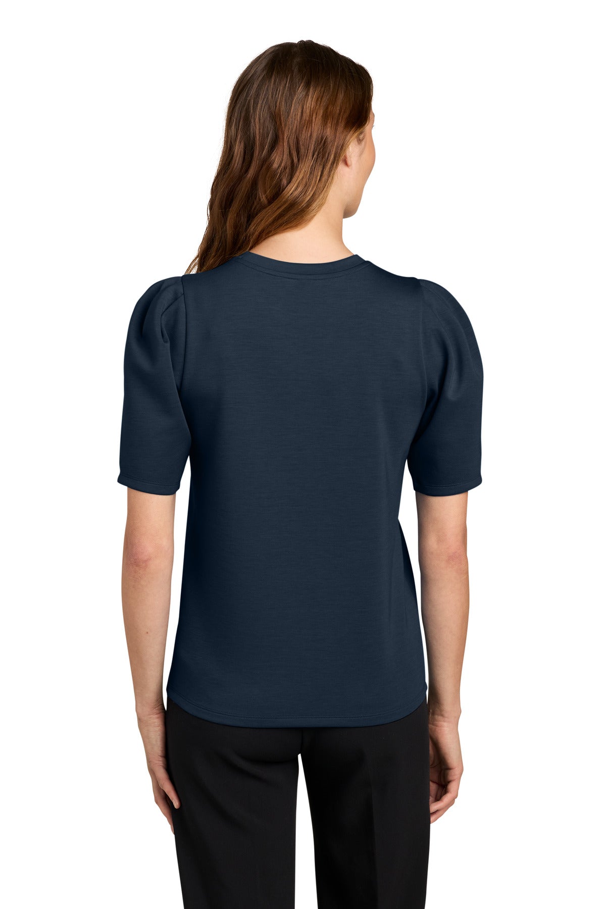 Mercer+Mettle Women's Short Sleeve Lite Spacer Top MM1041 - Night Navy - back