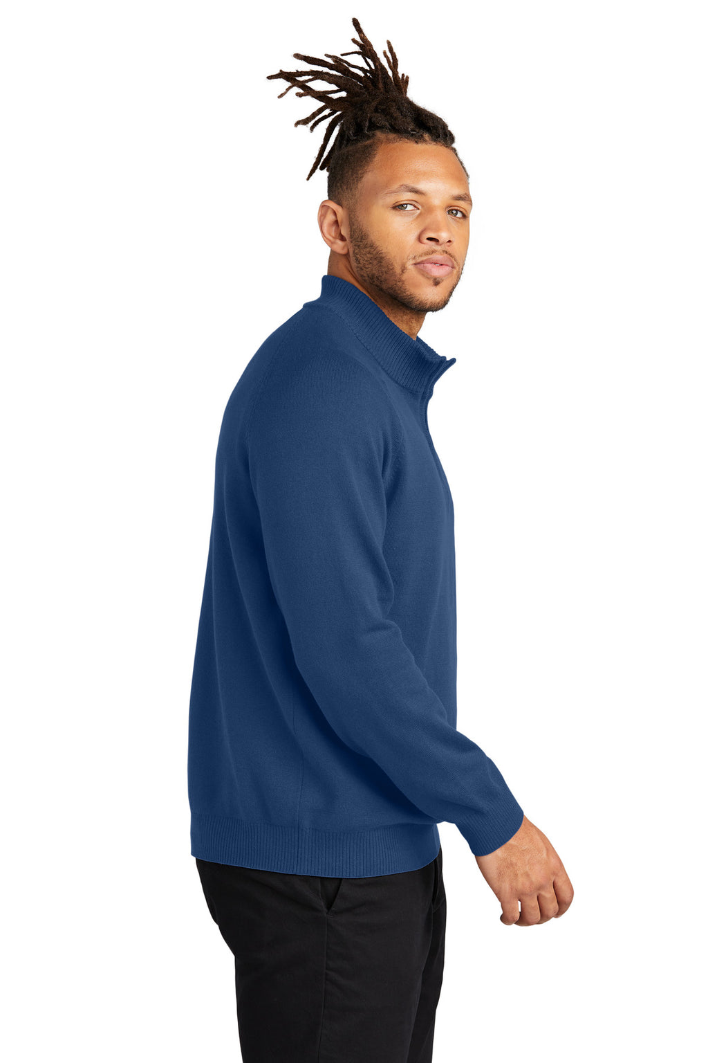 Mercer+Mettle 1/4-Zip Sweater MM3020 - Insignia Blue - side