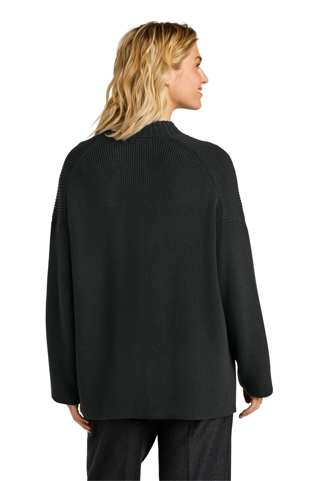 Mercer+Mettle Women's Open Cardi MM3021 - Deep Black - back