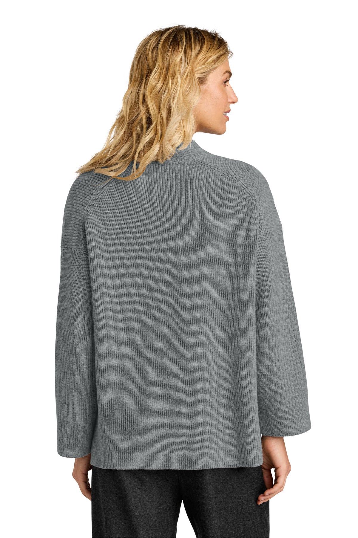 Mercer+Mettle Women's Open Cardi MM3021 - Gusty Grey Heather - back