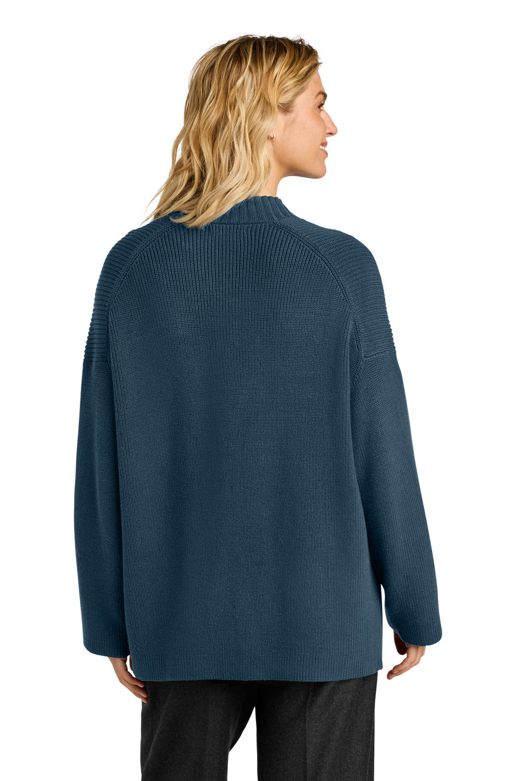 Mercer+Mettle Women's Open Cardi MM3021 - Insignia Blue - back