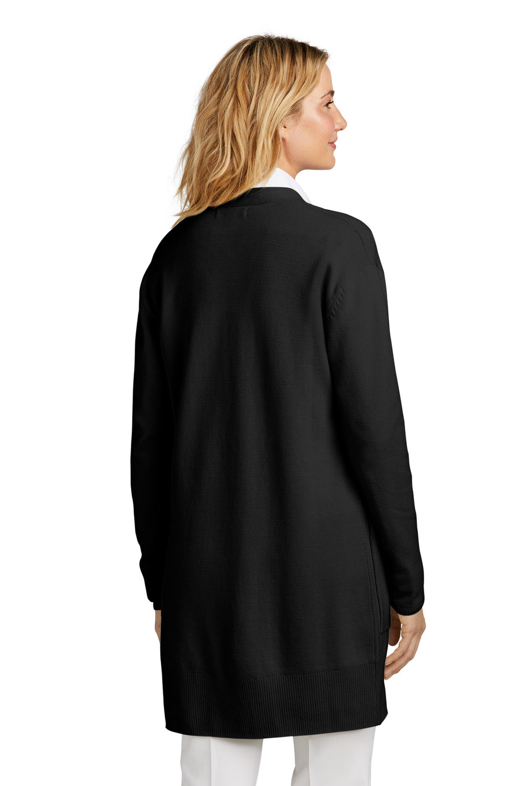 Mercer+Mettle Women's Open-Front Cardigan Sweater MM3023 - Deep Black - back