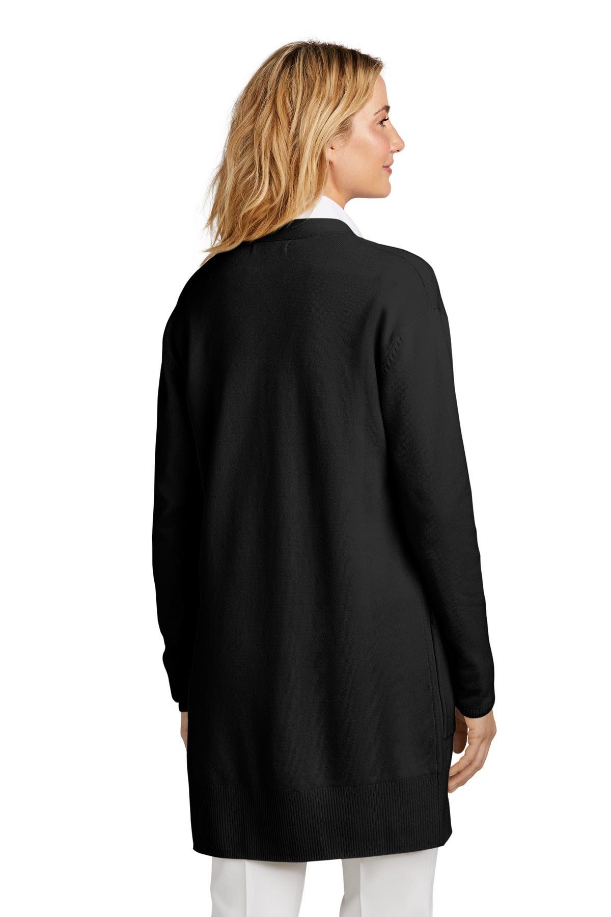 Mercer+Mettle Women's Open-Front Cardigan Sweater MM3023 - Deep Black - back