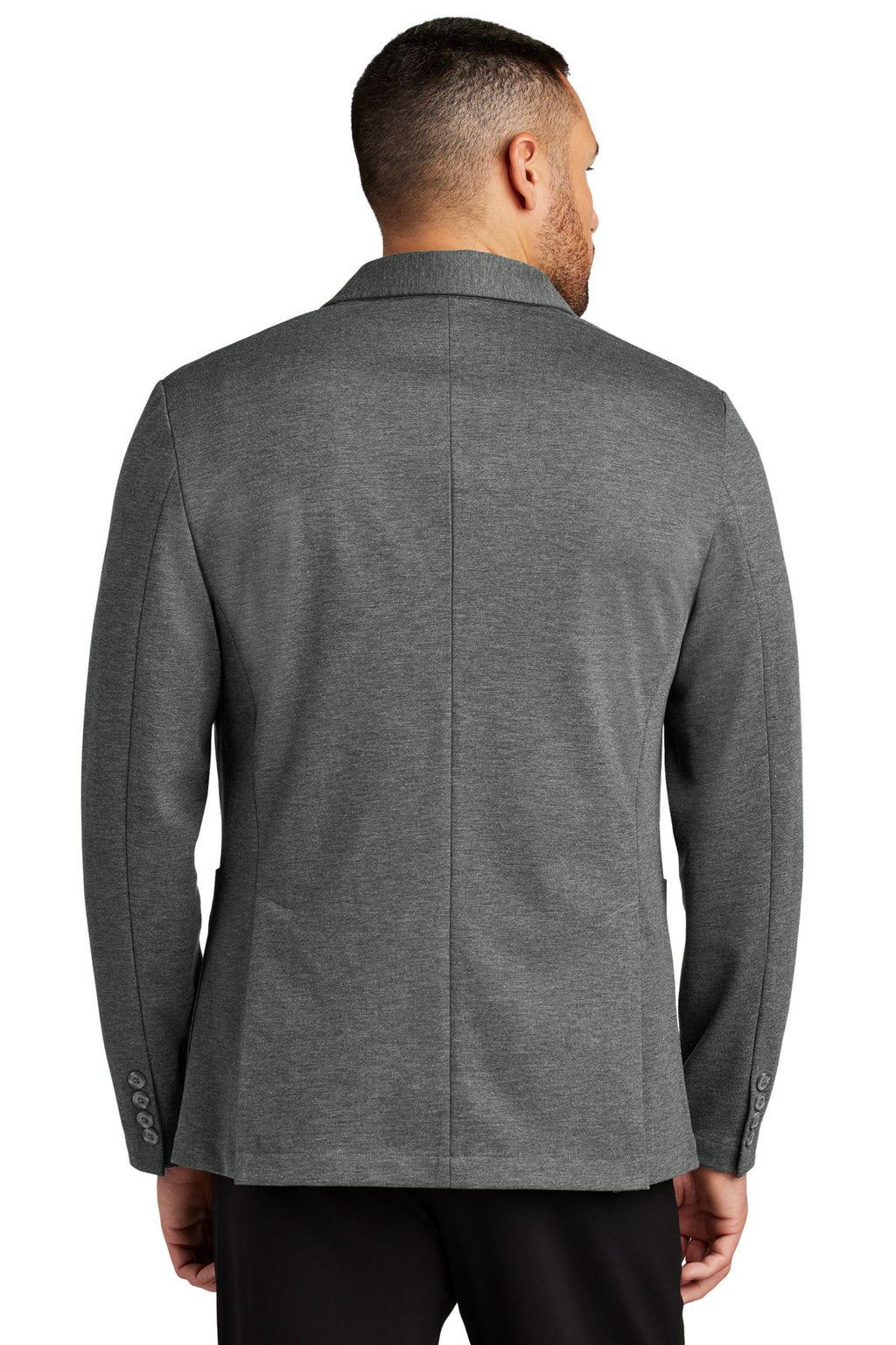 Mercer+Mettle Relaxed Knit Blazer MM3030 - Storm Grey Heather - back