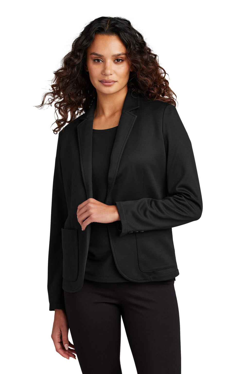 Mercer+Mettle Women's Relaxed Knit Blazer MM3031 - Deep Black - front