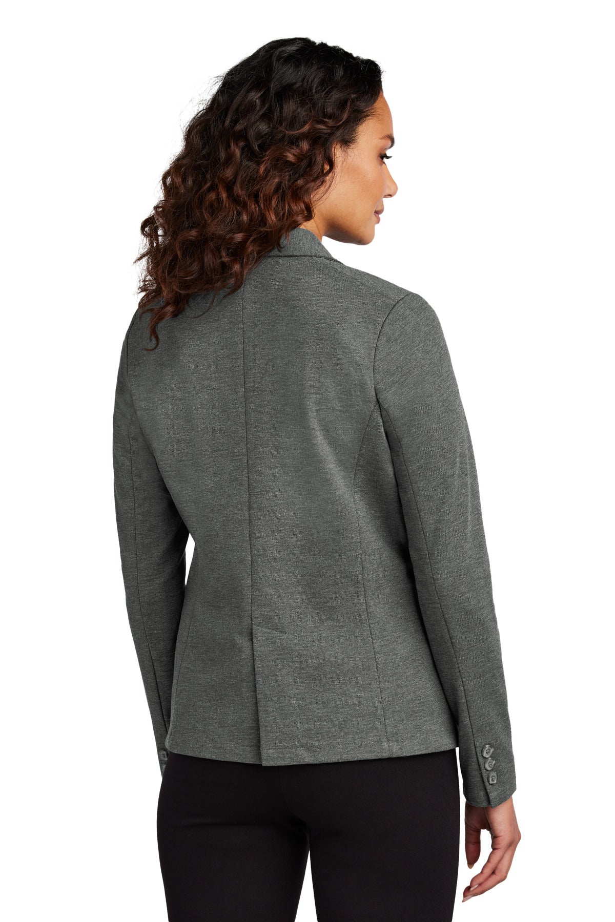 Mercer+Mettle Women's Relaxed Knit Blazer MM3031 - Storm Grey Heather - back