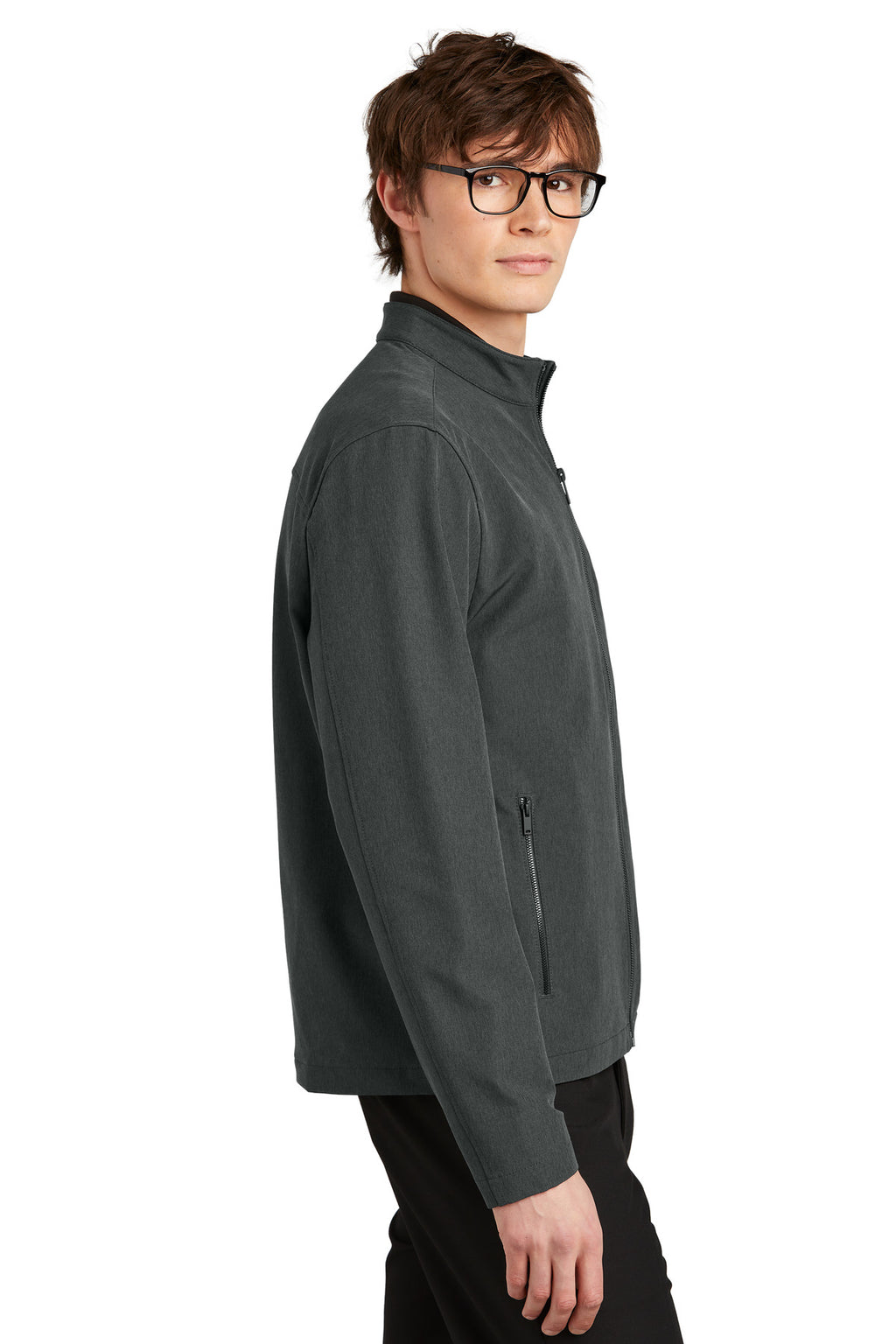 Mercer+Mettle Stretch Soft Shell Jacket MM7102 - Anchor Grey Heather - side