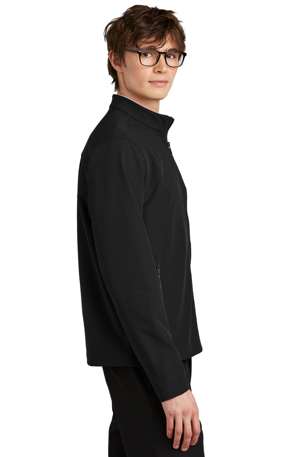 Mercer+Mettle Stretch Soft Shell Jacket MM7102 - Deep Black - side