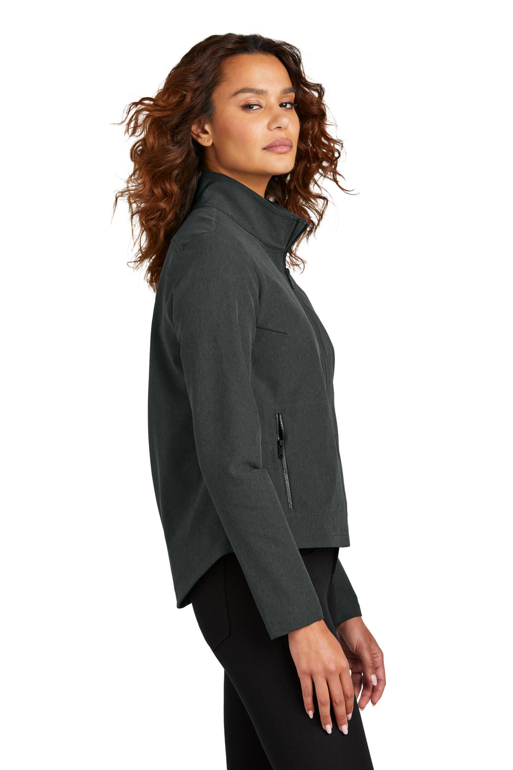 Mercer+Mettle Women's Stretch Soft Shell Jacket MM7103 - Anchor Grey Heather - side