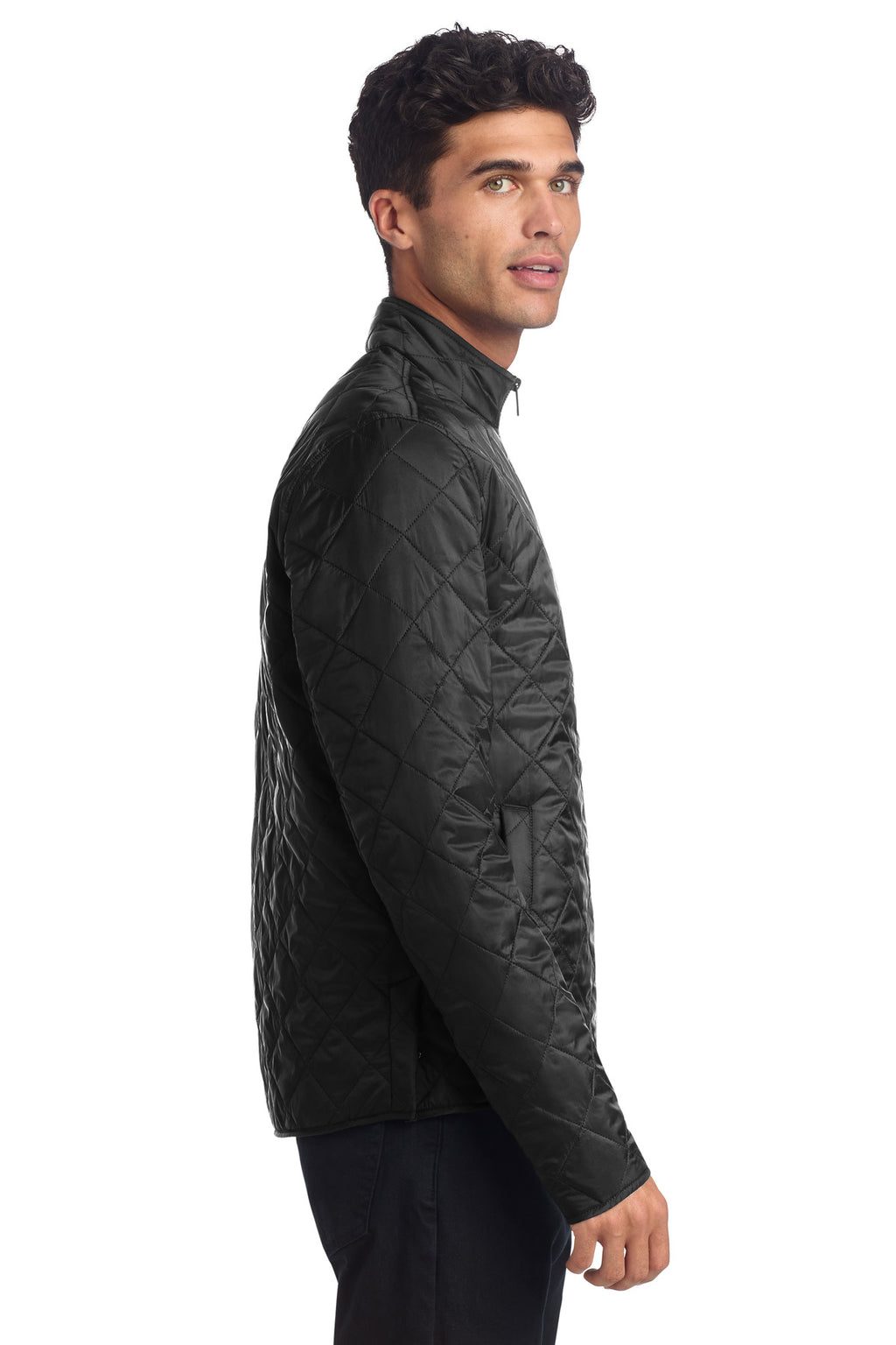 Mercer+Mettle Quilted Full-Zip Jacket MM7200 - Deep Black - side