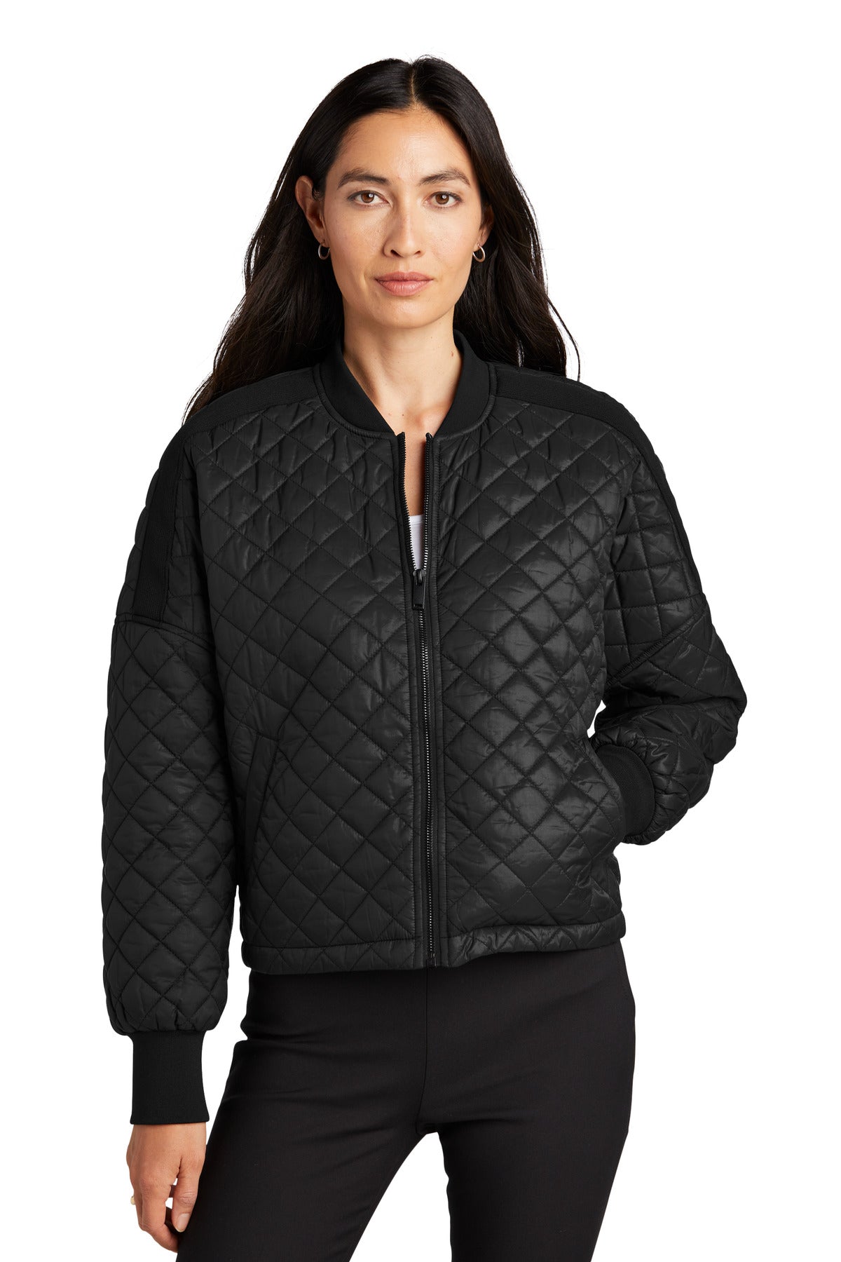 Mercer+Mettle Women's Boxy Quilted Jacket MM7201 - Deep Black - front